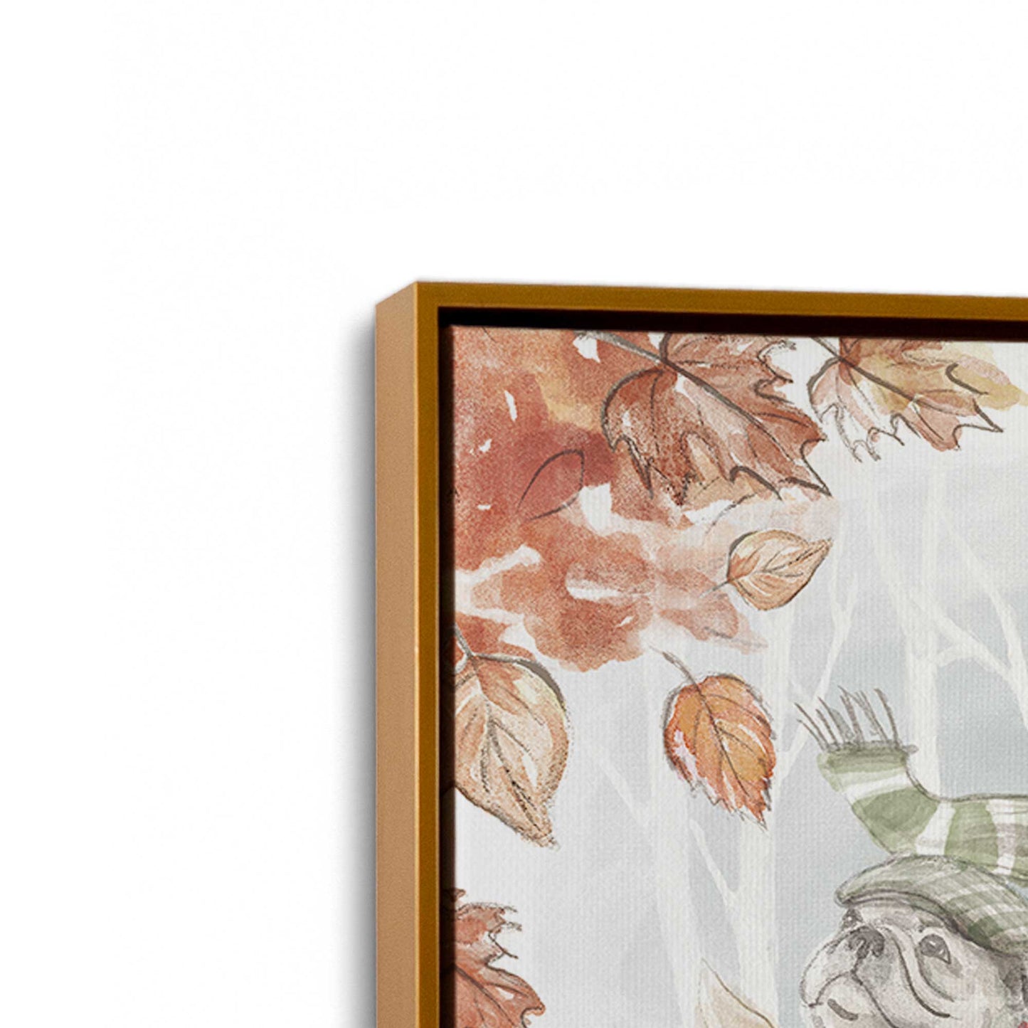 [Color:Polished Gold], Picture of art in a Polished Gold frame at an angle