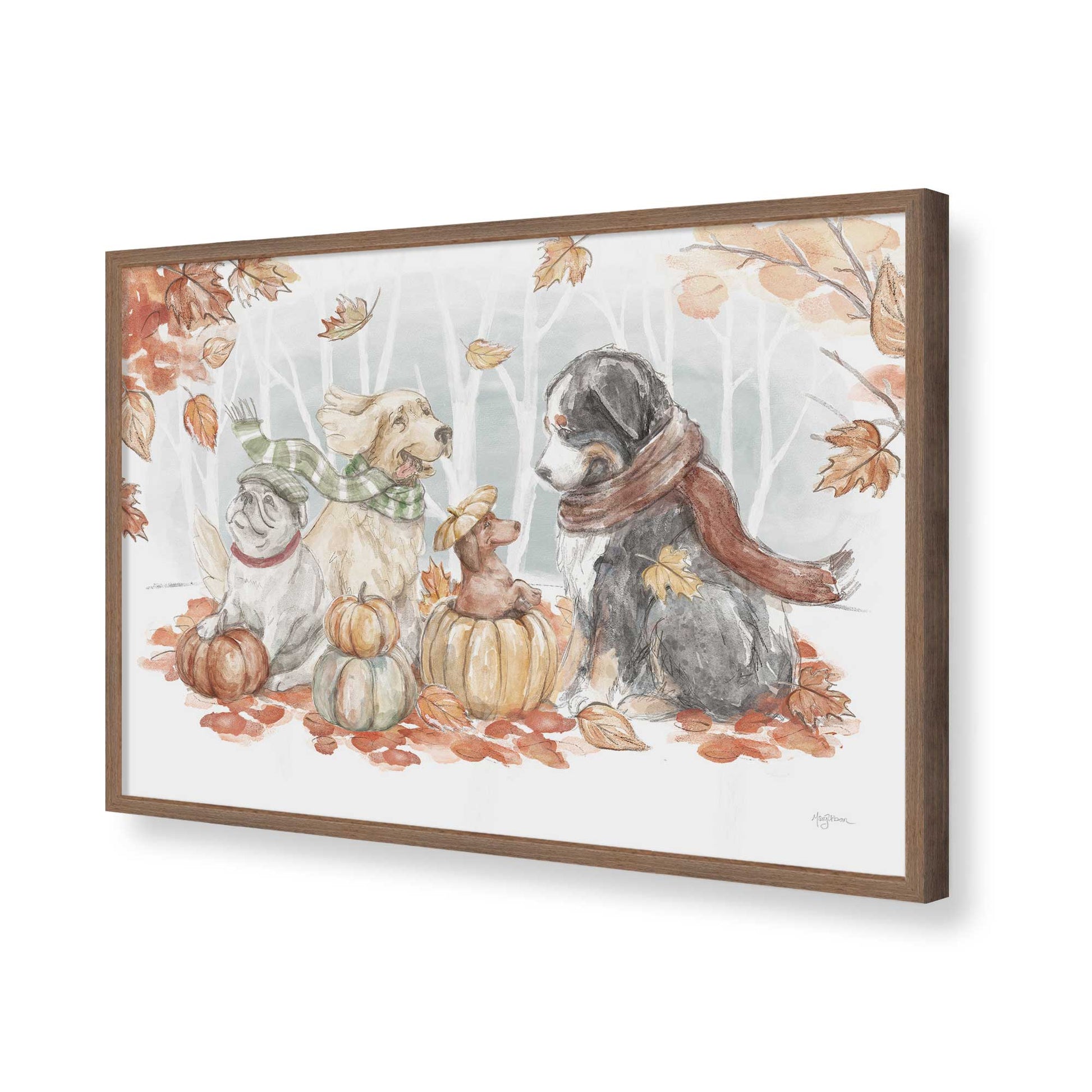 [Color:Walnut], Picture of art in a Walnut frame of the corner