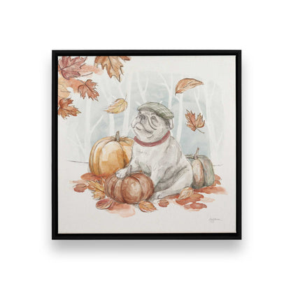 Pumpkin Pug Season I, Set of 3 Canvas Prints