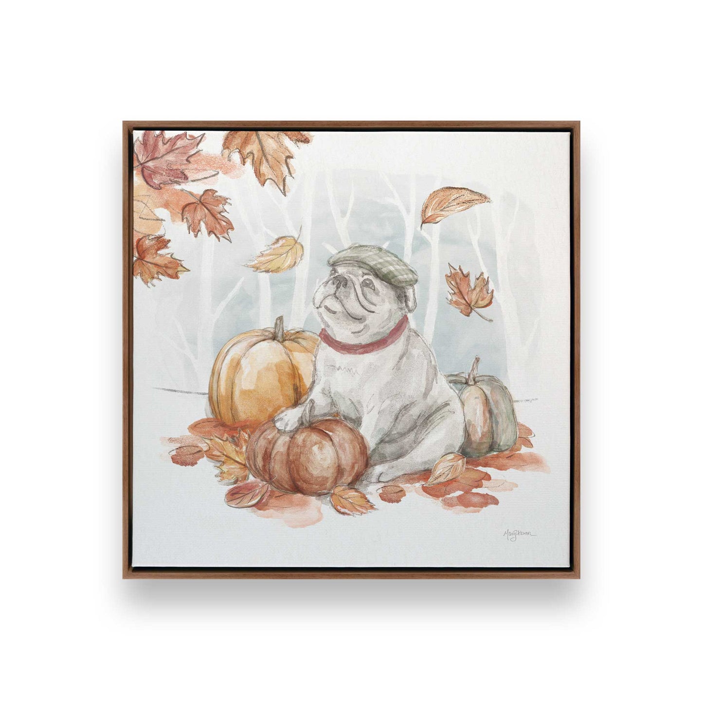 Pumpkin Pug Season I, Set of 3 Canvas Prints