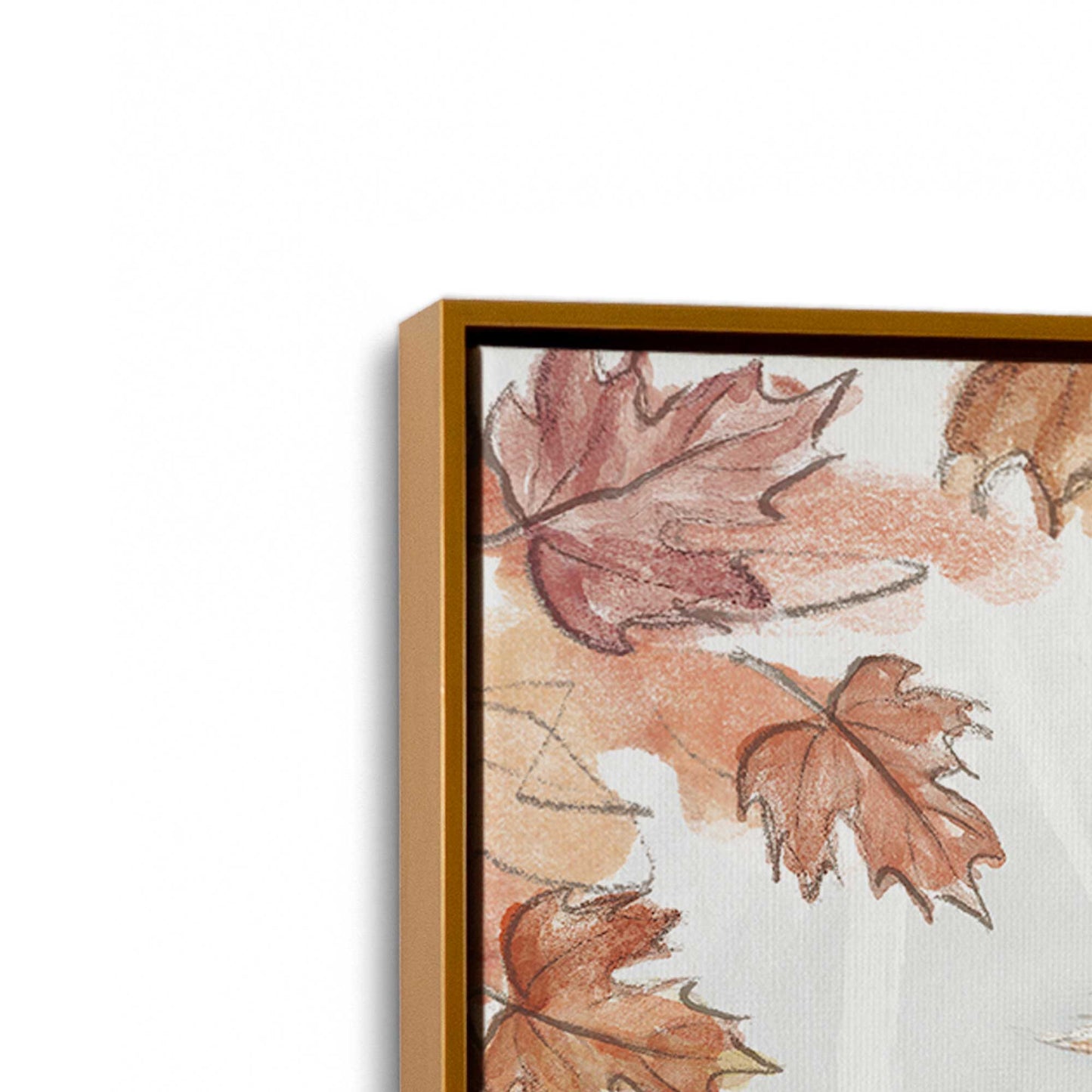 [Color:Polished Gold], Picture of art in a Polished Gold frame at an angle