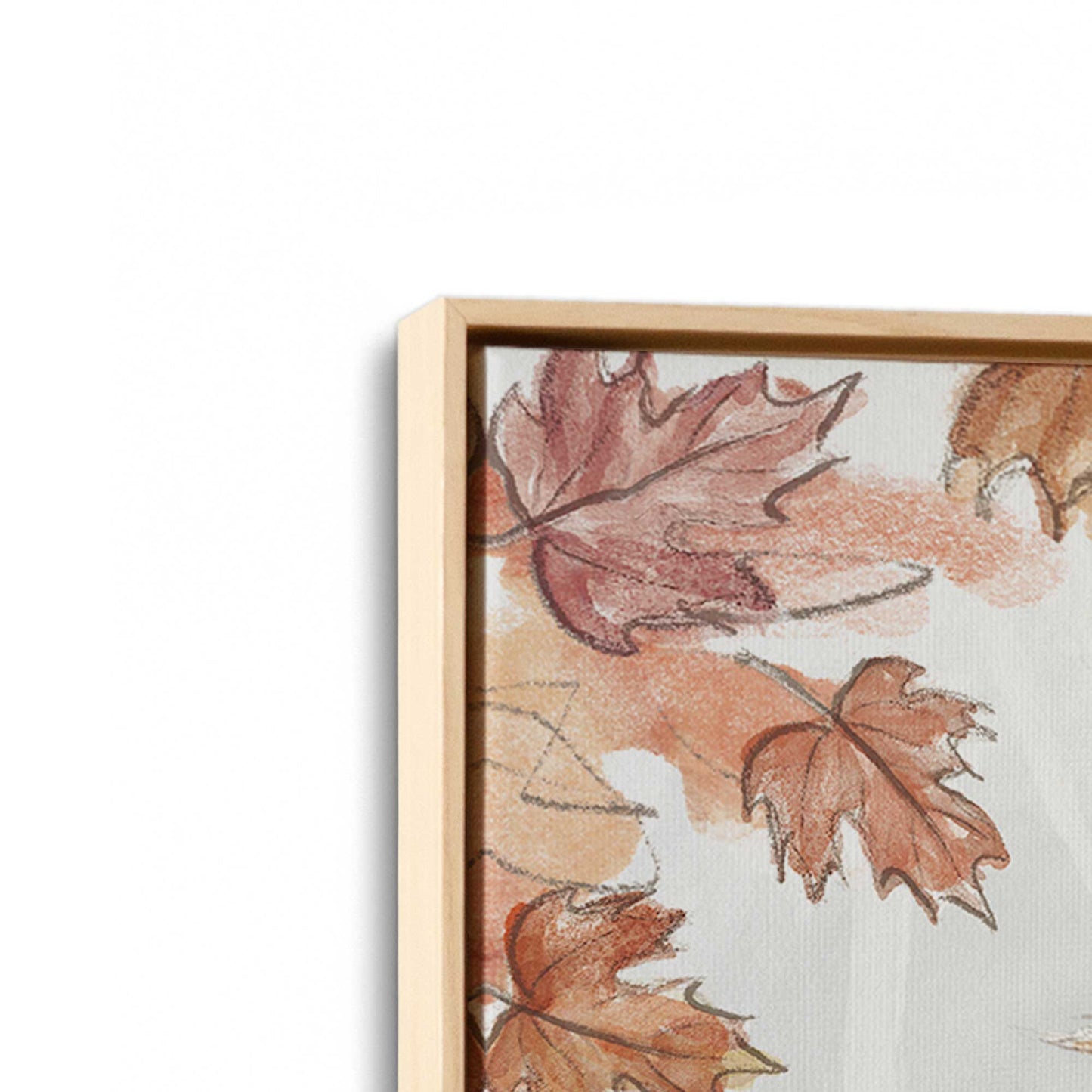 [Color:American Maple], Picture of art in a American Maple frame at an angle
