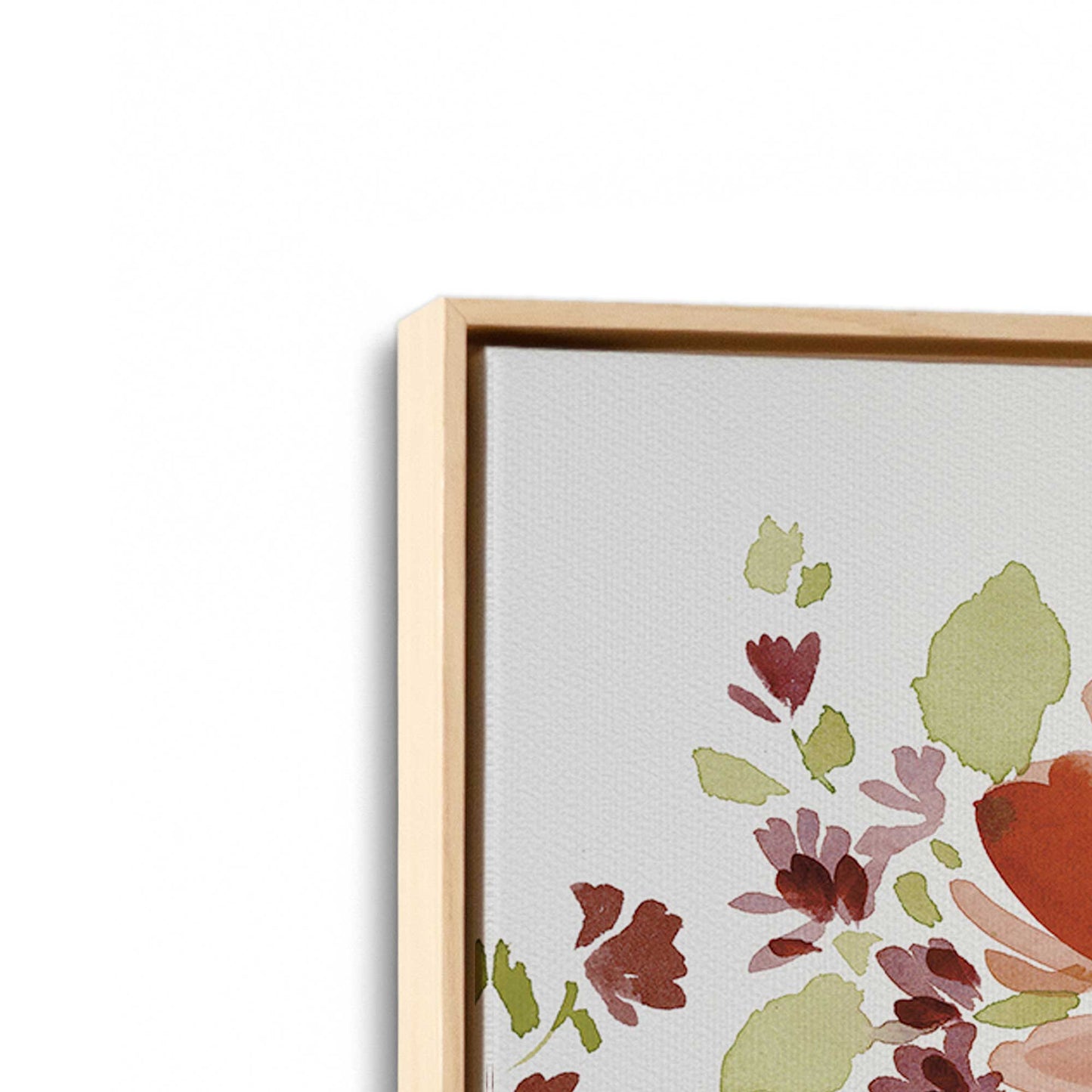 [Color:American Maple], Picture of art in a American Maple frame at an angle