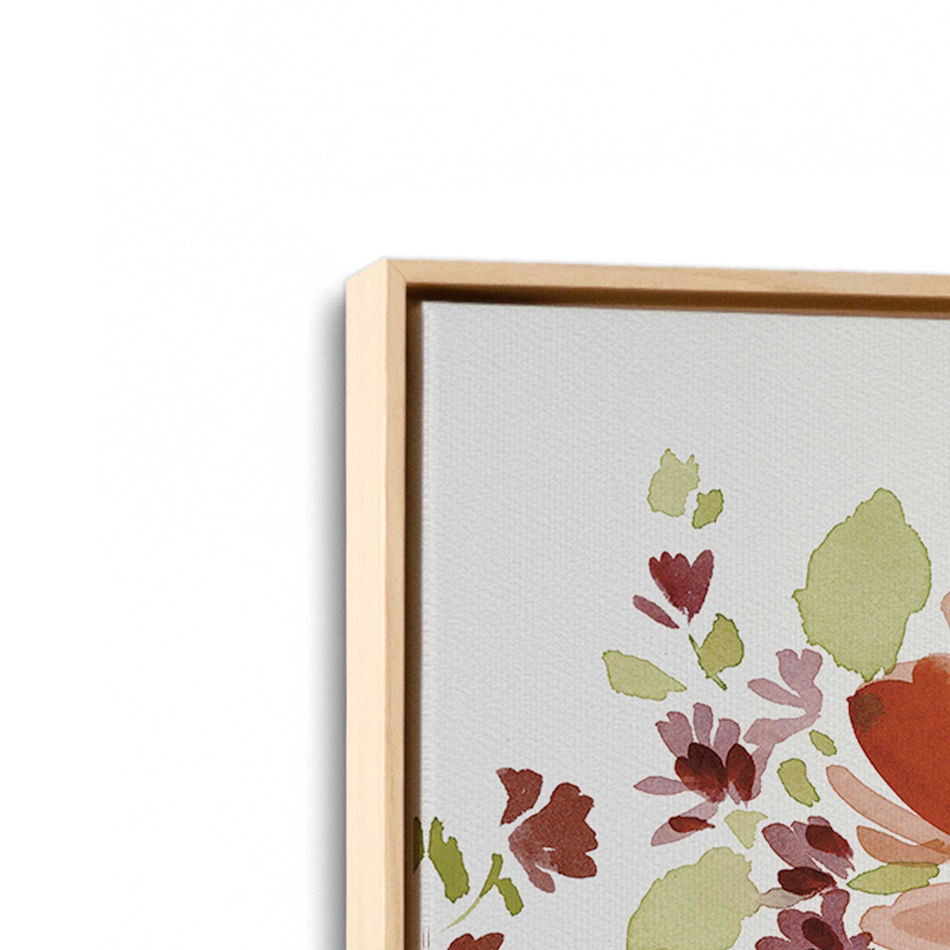 [Color:American Maple], Picture of art in a American Maple frame at an angle