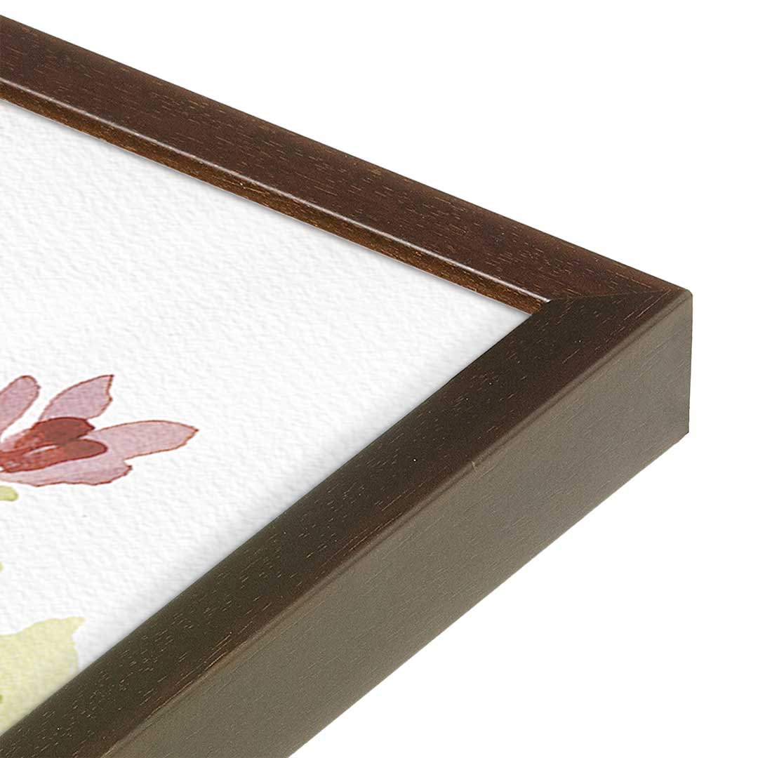 [Color:Brown], Picture of art in a Brown frame at an angle
