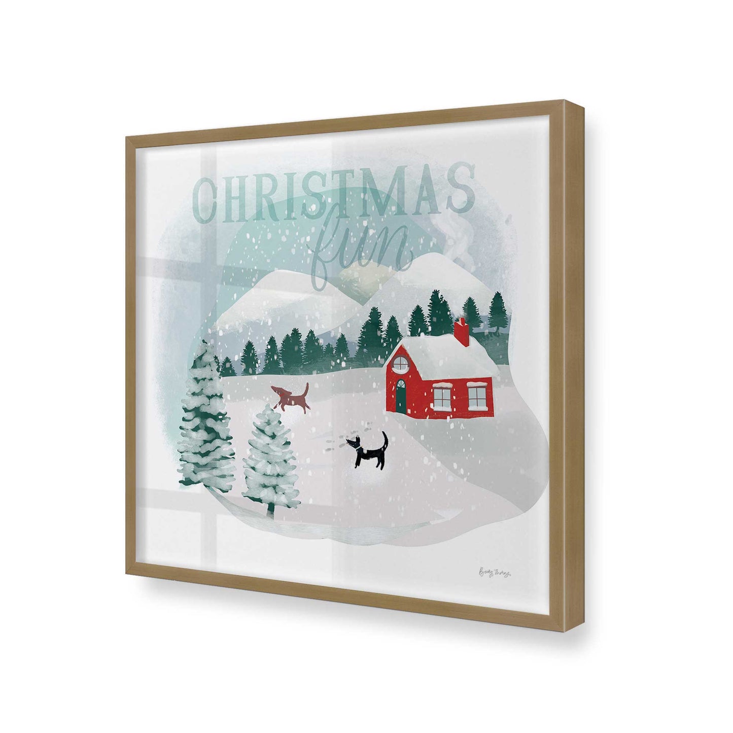 [Color:Brushed Gold], Picture of art in a Brushed Gold frame at an angle