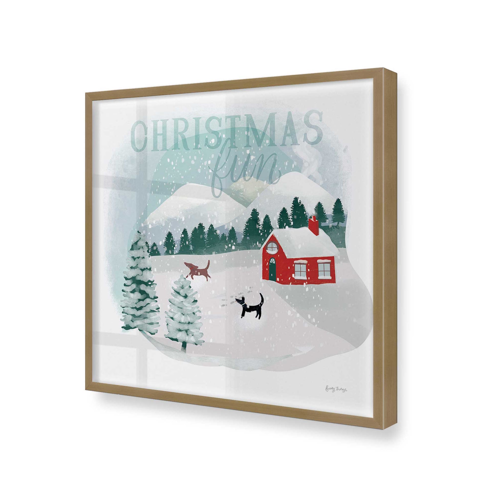 [Color:Brushed Gold], Picture of art in a Brushed Gold frame at an angle