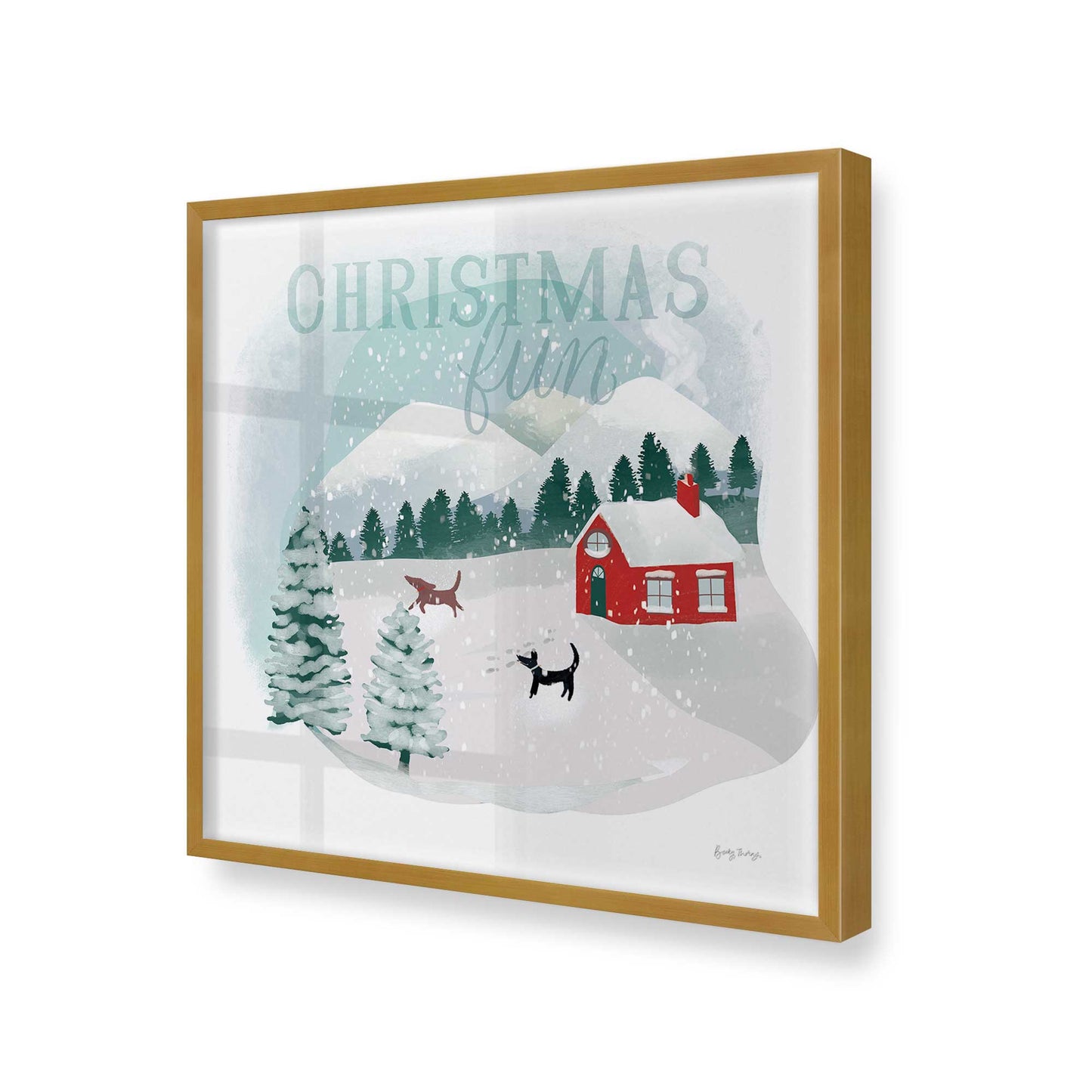 [Color:Polished Gold], Picture of art in a Polished Gold frame at an angle