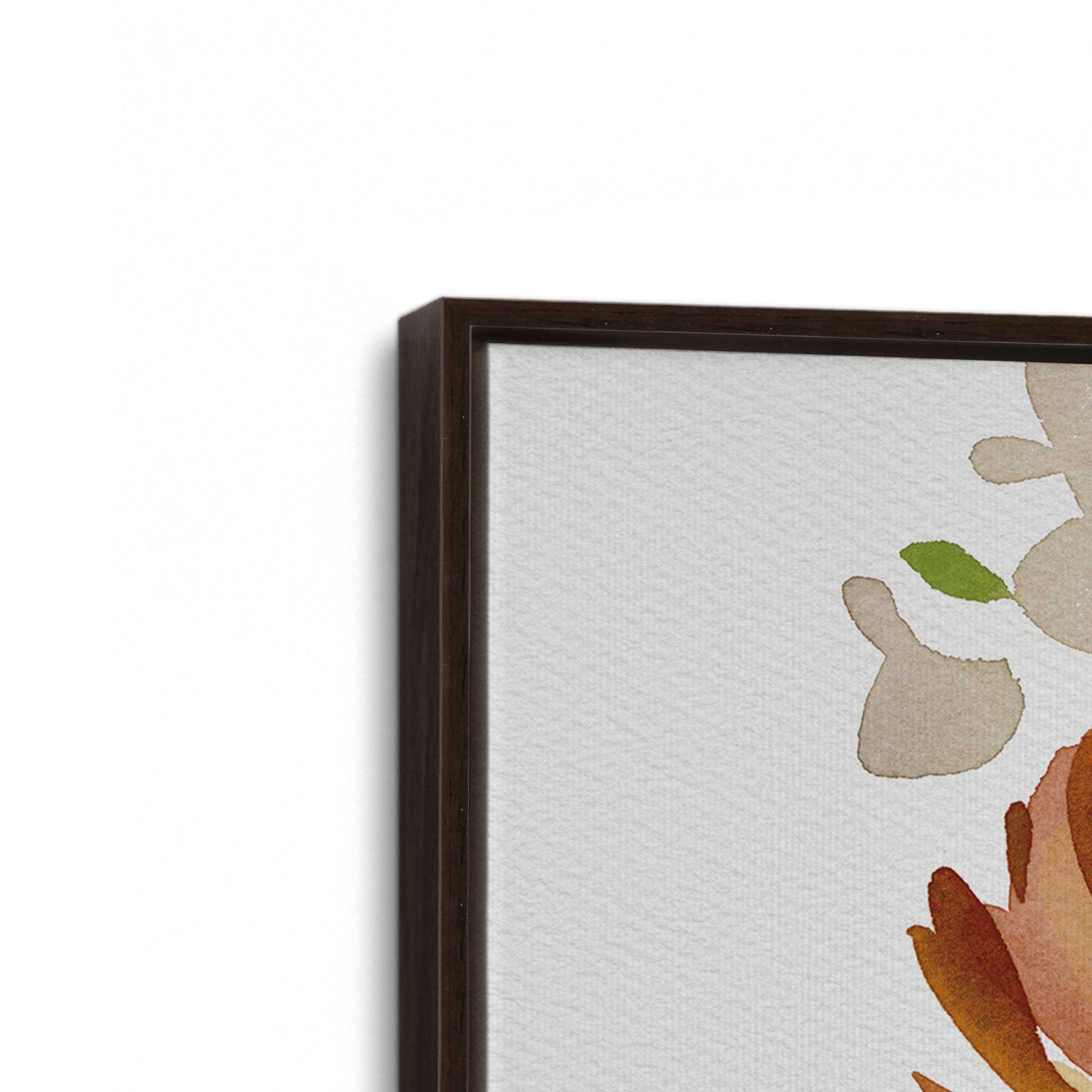 [Color:Espresso], Picture of art in a Espresso frame at an angle