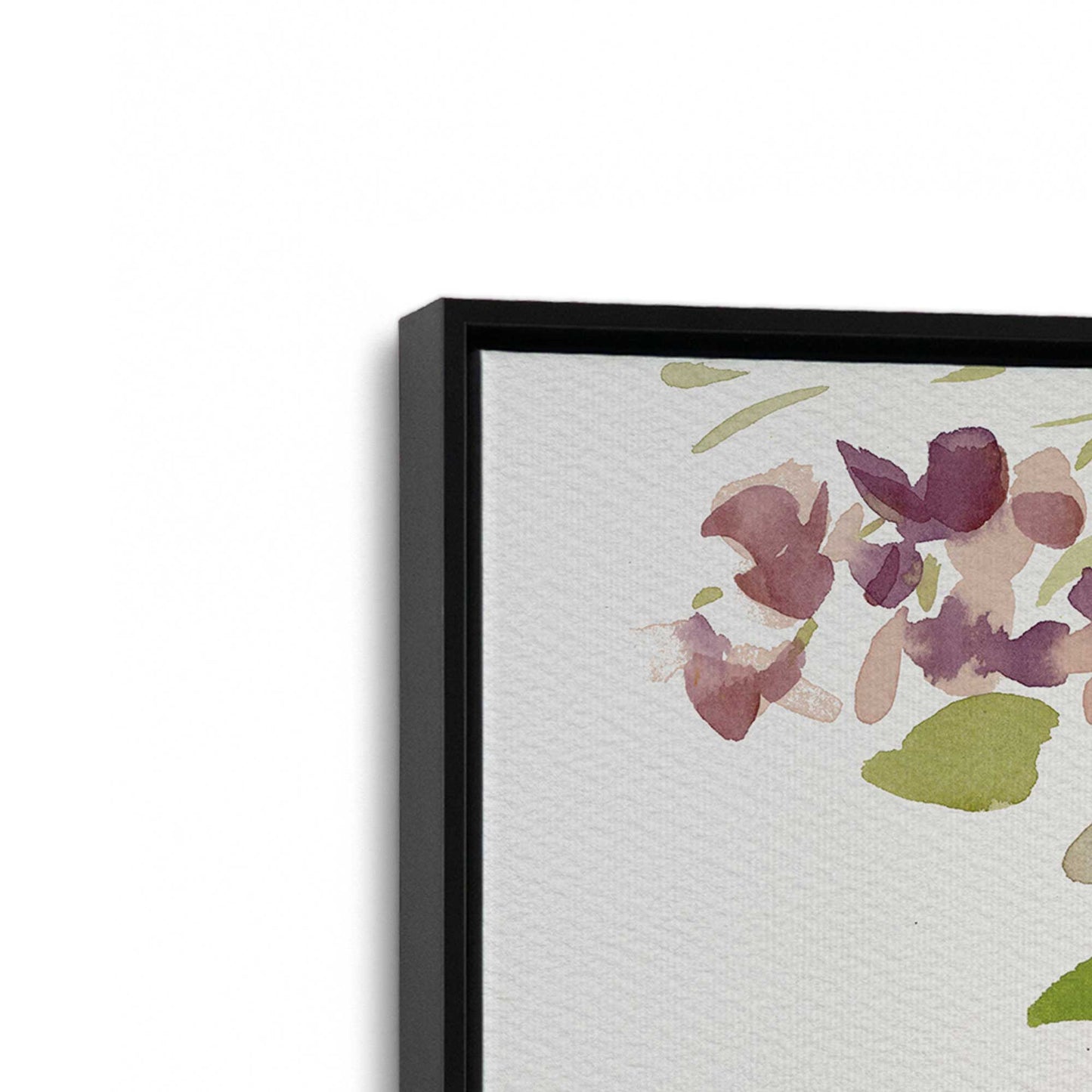 [Color:Satin Black], Picture of art in a Satin Black frame at an angle