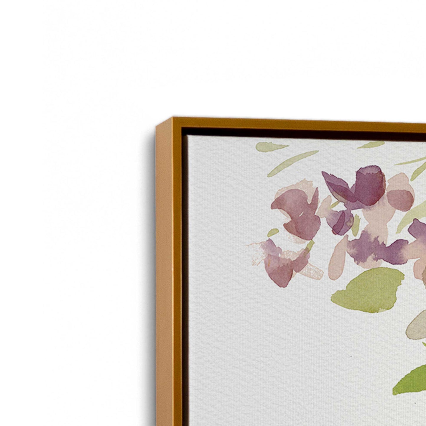 [Color:Polished Gold], Picture of art in a Polished Gold frame at an angle