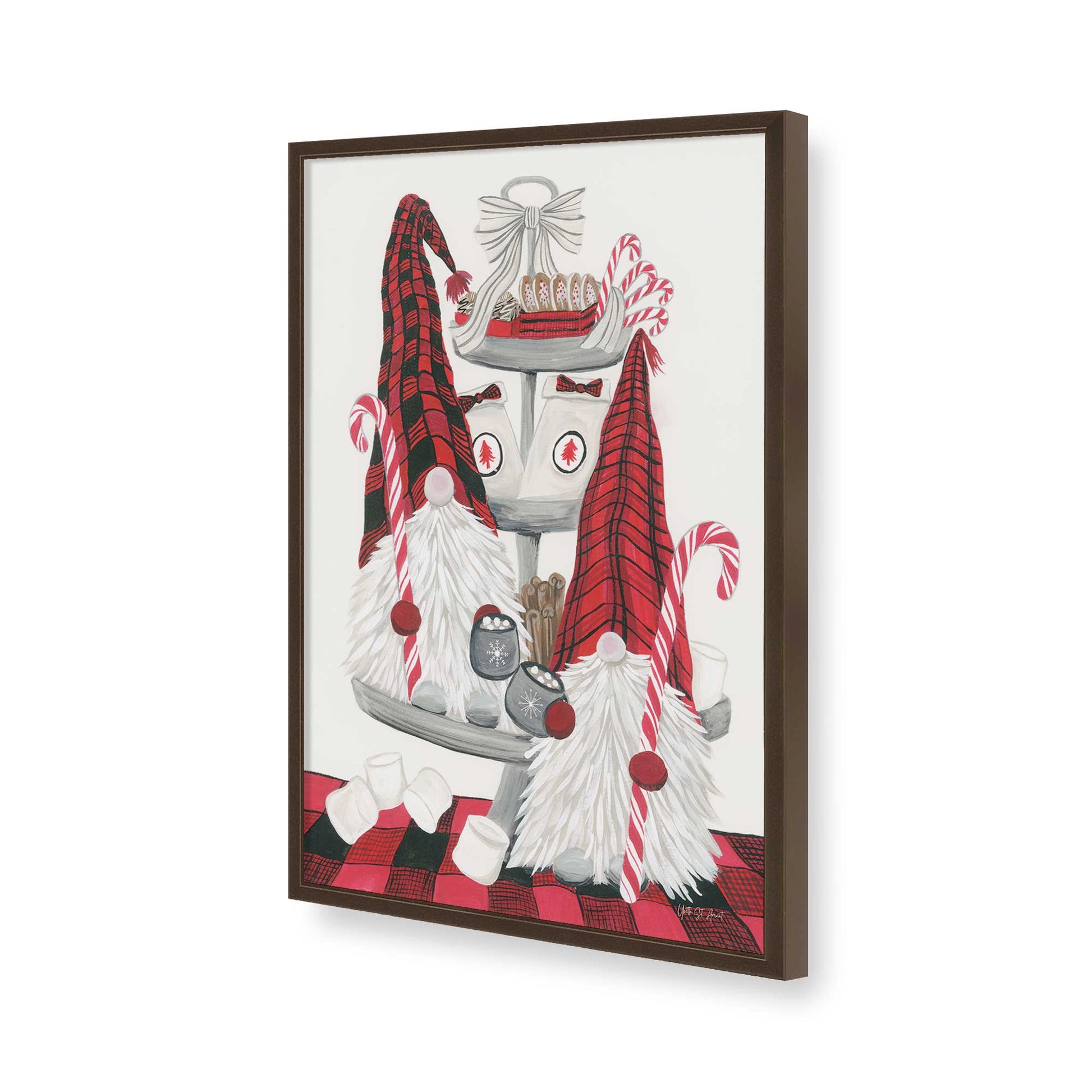 [Color:Brown], Picture of art in a Brown frame of the corner