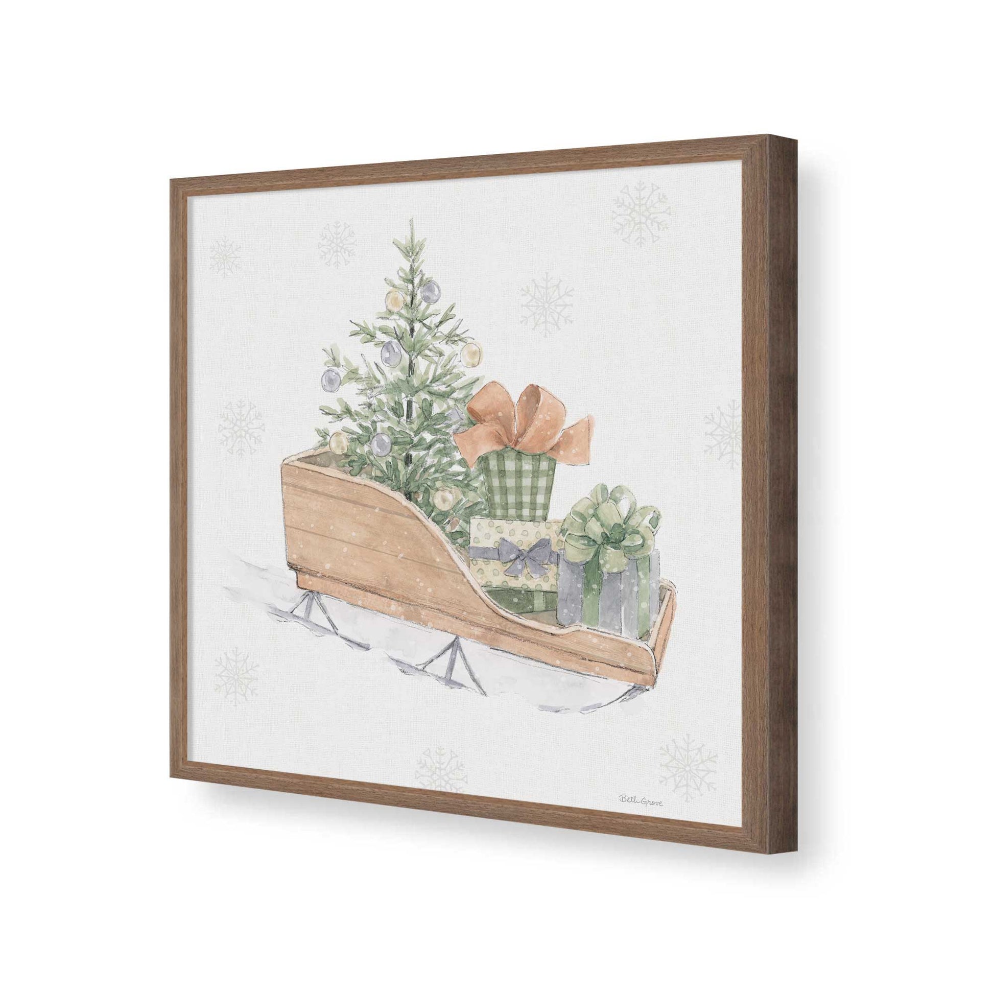 [Color:Walnut], Picture of art in a Walnut frame of the corner