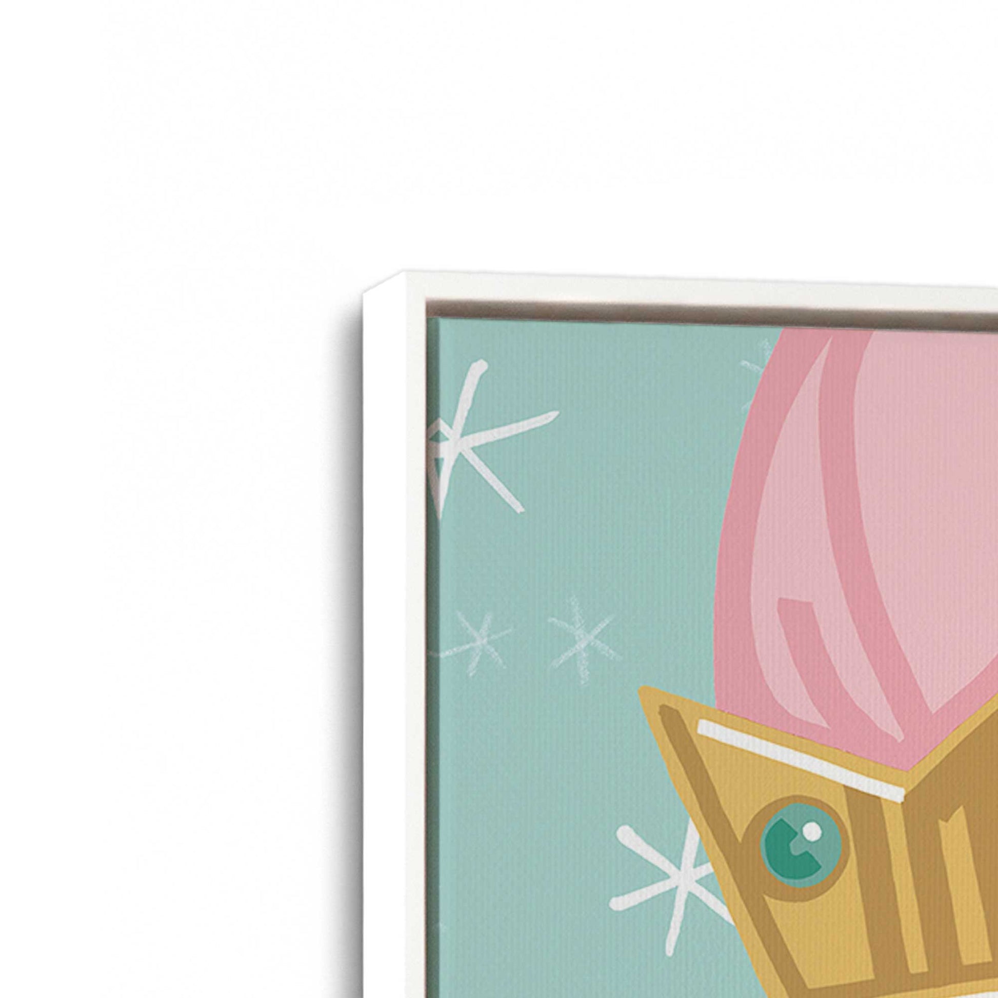 [Color:Opaque White], Picture of art in a White frame at an angle