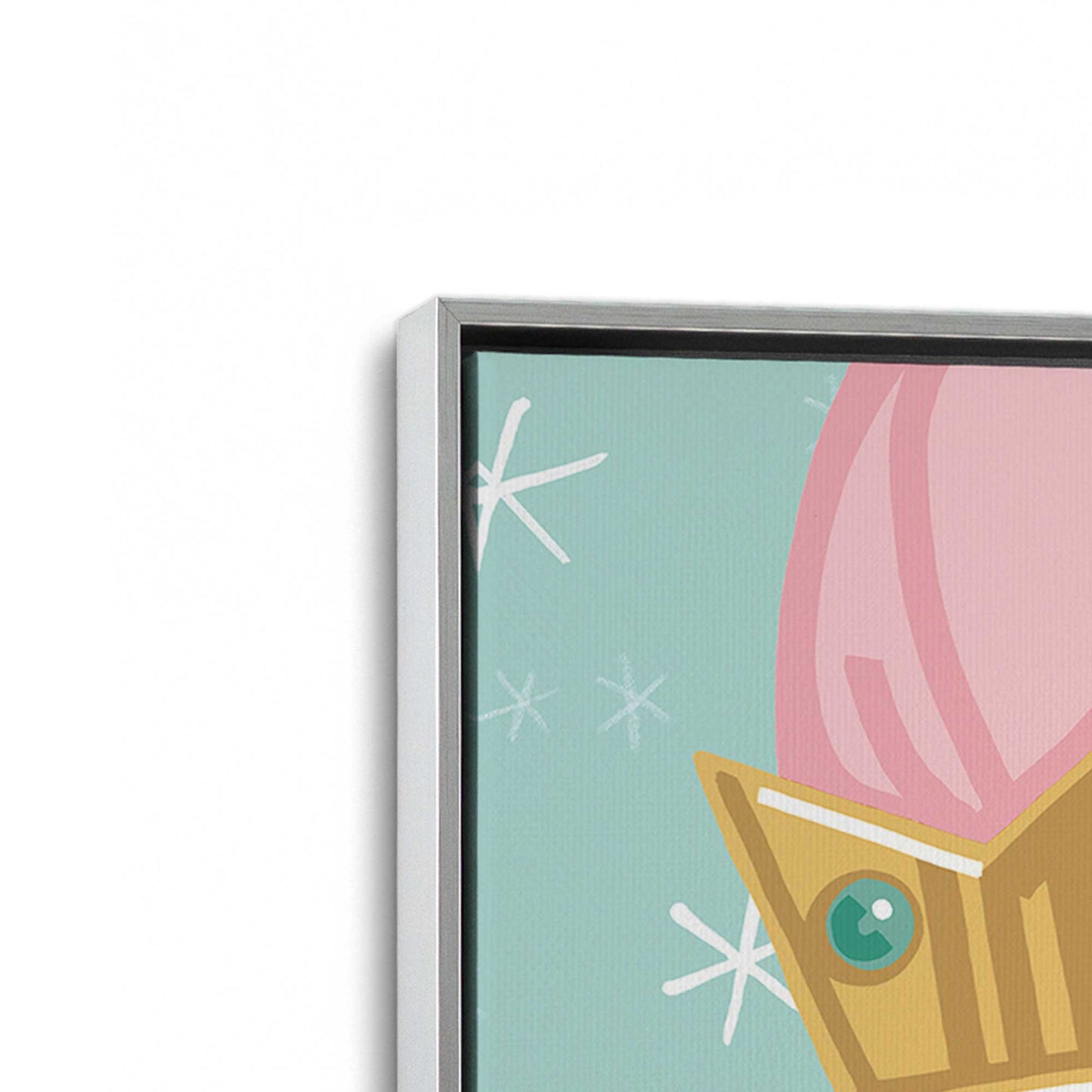 [Color:Polished Chrome], Picture of art in a Polished Chrome frame at an angle