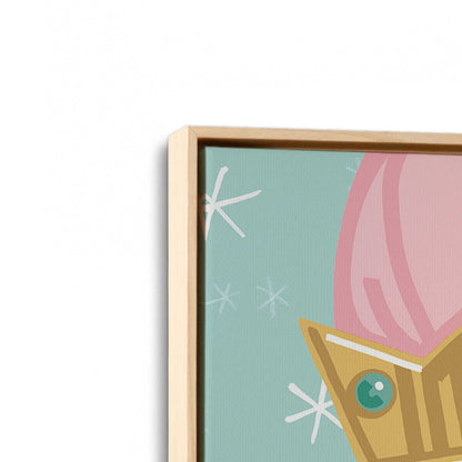 [Color:American Maple], Picture of art in a American Maple frame at an angle