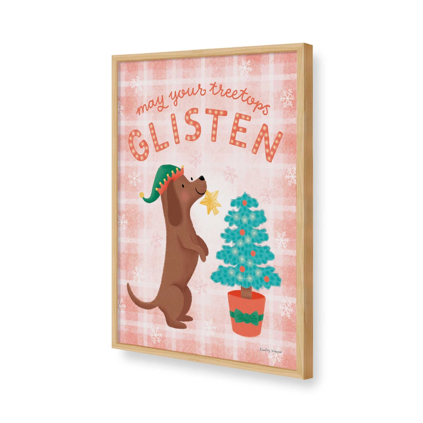 [Color:American Maple], Picture of art in a American Maple frame of the corner