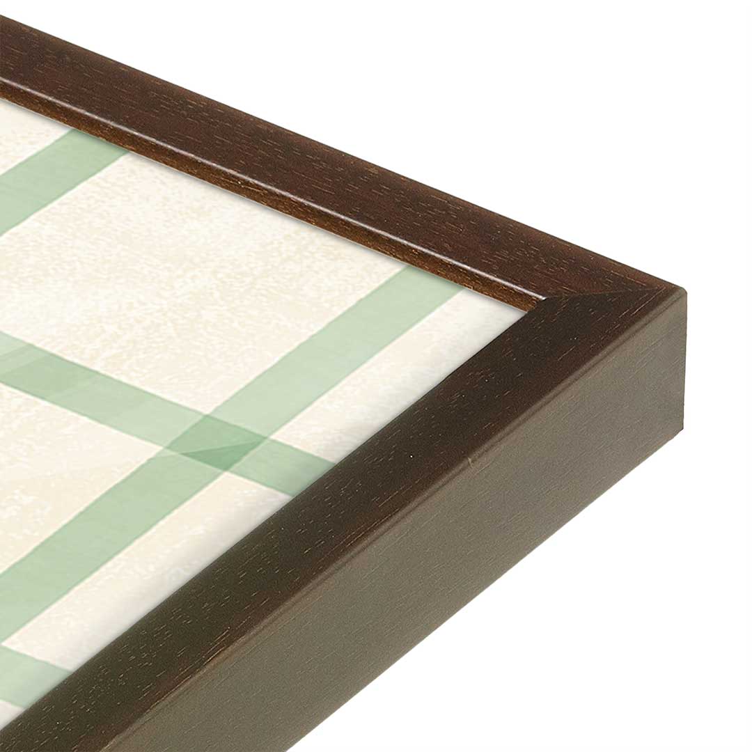 [Color:Brown], Picture of art in a Brown frame at an angle