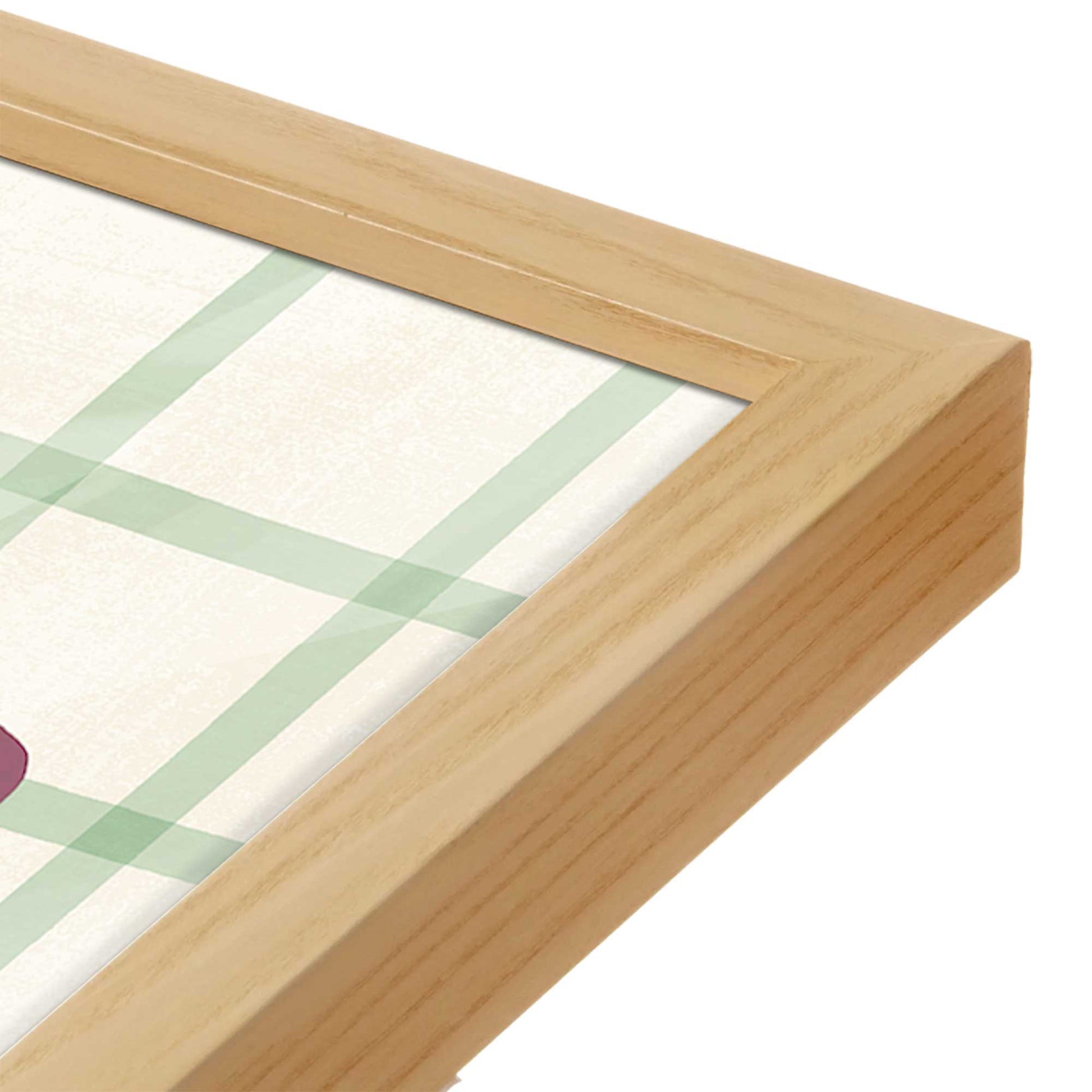 [Color:American Maple], Picture of art in a American Maple frame at an angle