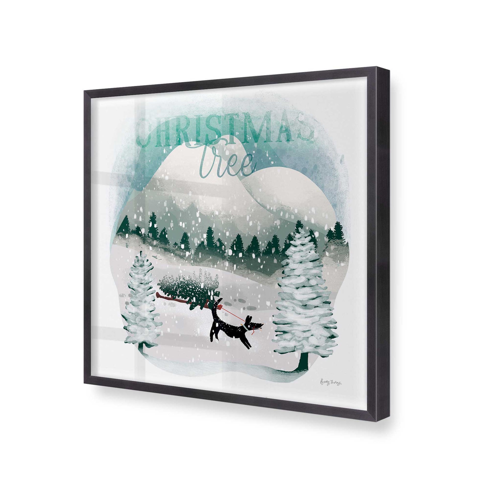 [Color:Weathered Zinc], Picture of art in a Weathered Zinc frame at an angle