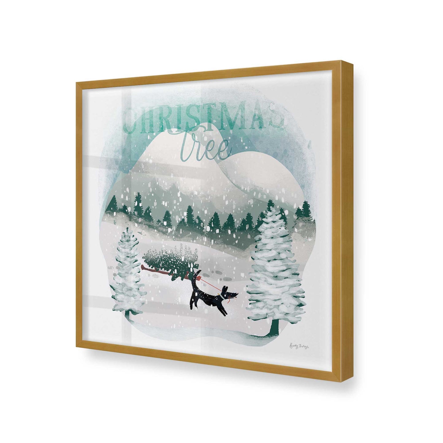 [Color:Polished Gold], Picture of art in a Polished Gold frame at an angle