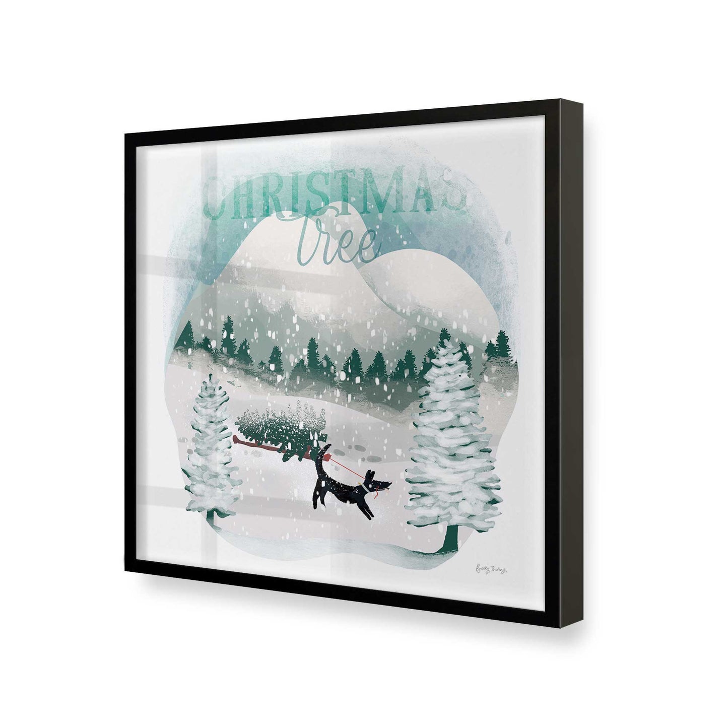 [Color:Satin Black], Picture of art in a Satin Black frame at an angle