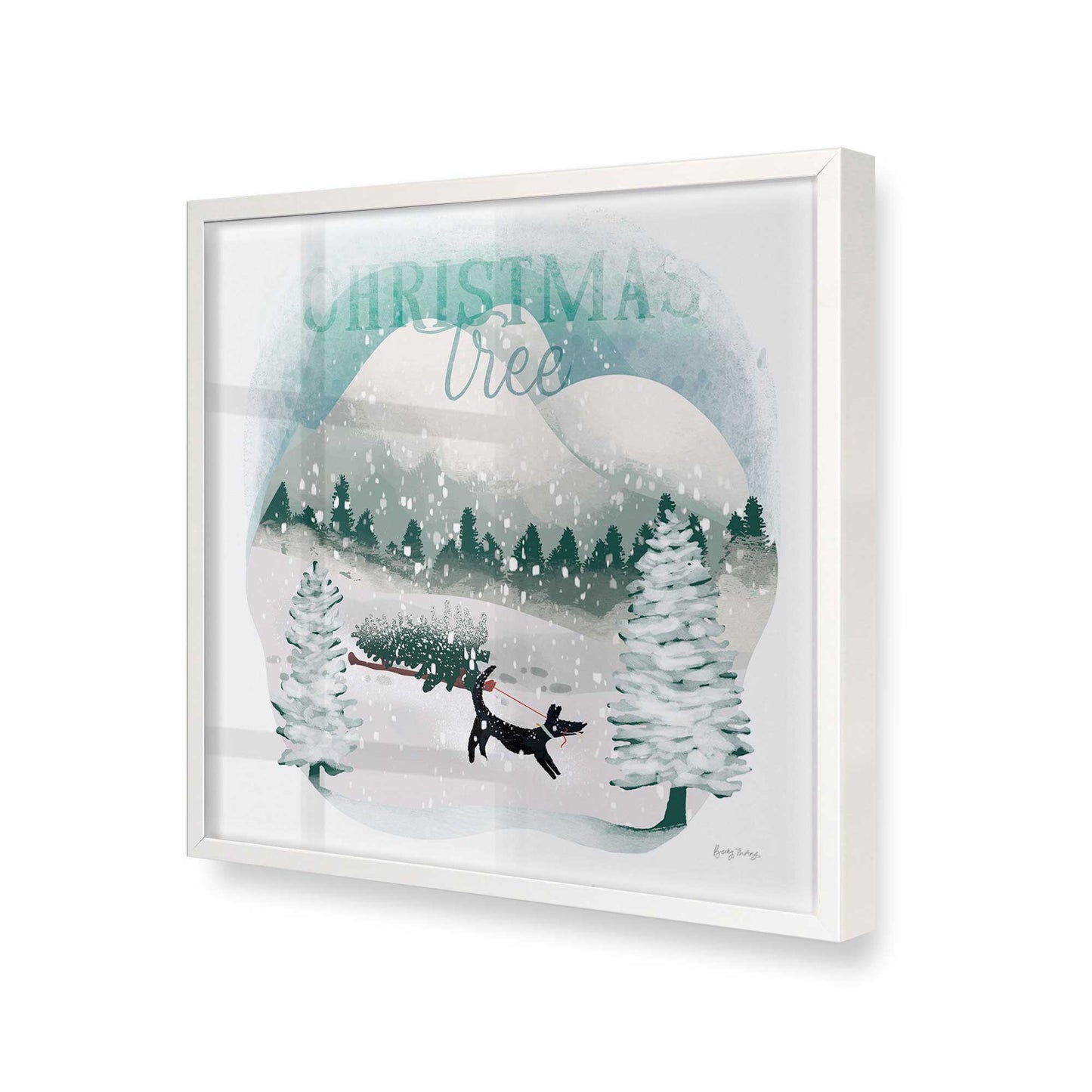 [Color:Opaque White], Picture of art in a Opaque White frame at an angle