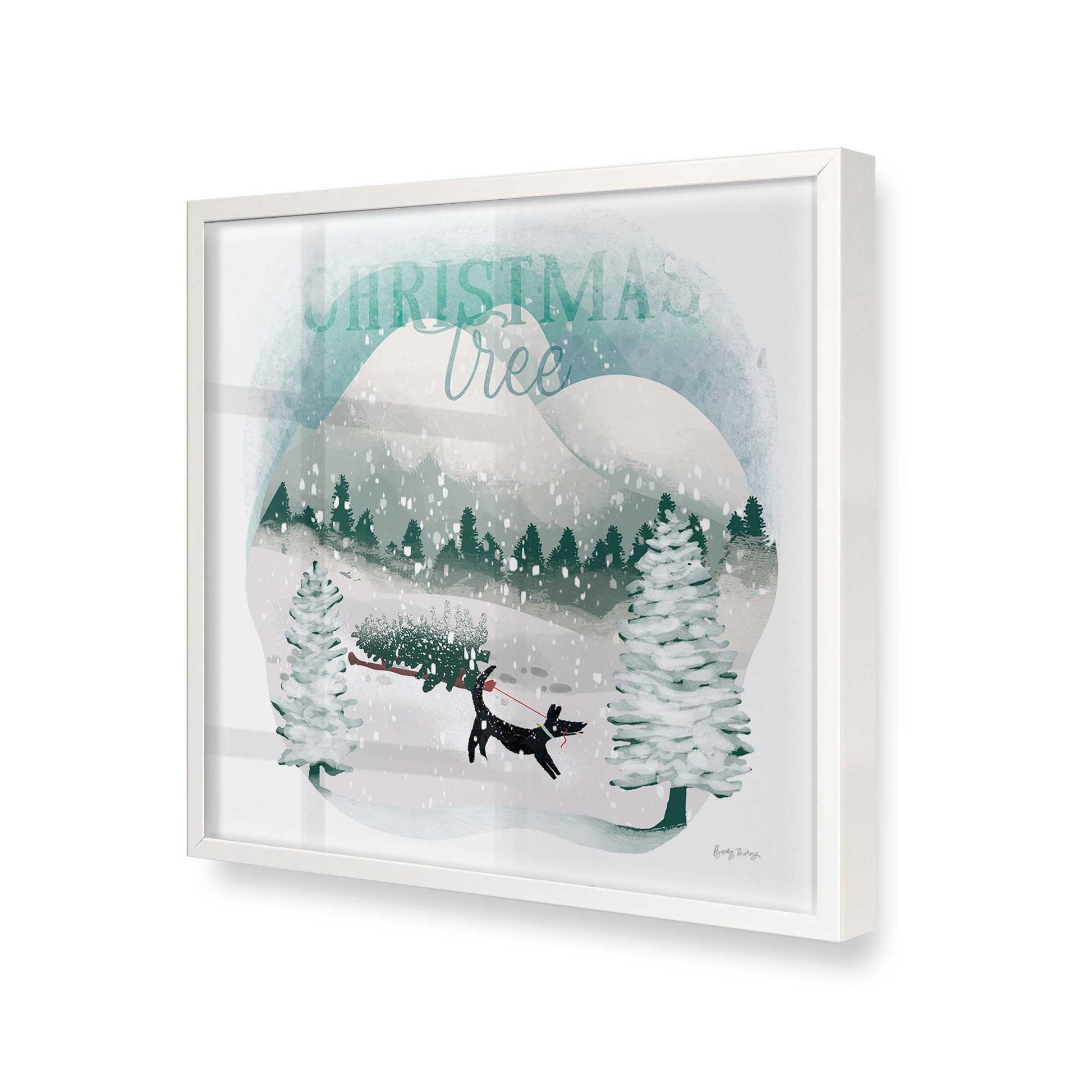 [Color:Opaque White], Picture of art in a Opaque White frame at an angle