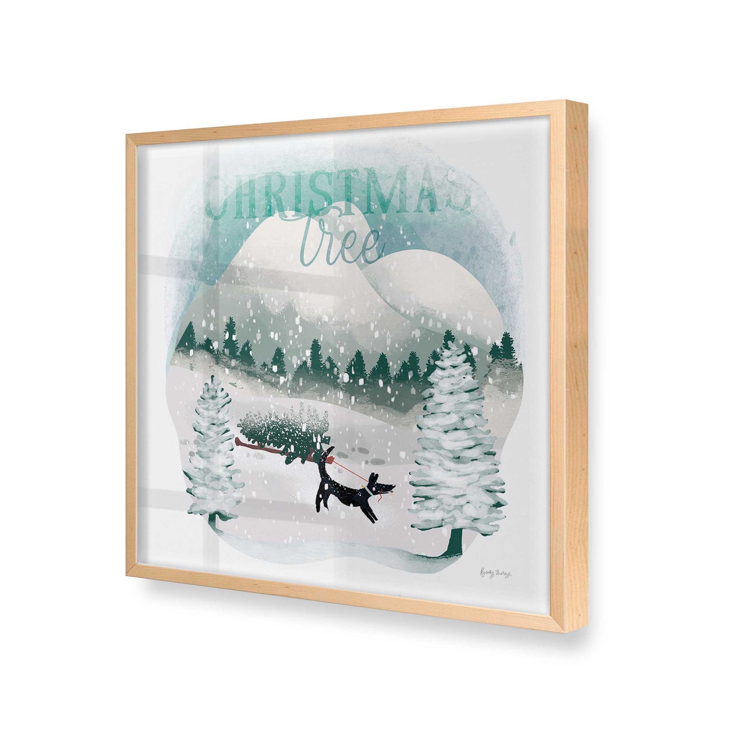 [Color:Raw Maple], Picture of art in a Raw Maple frame at an angle