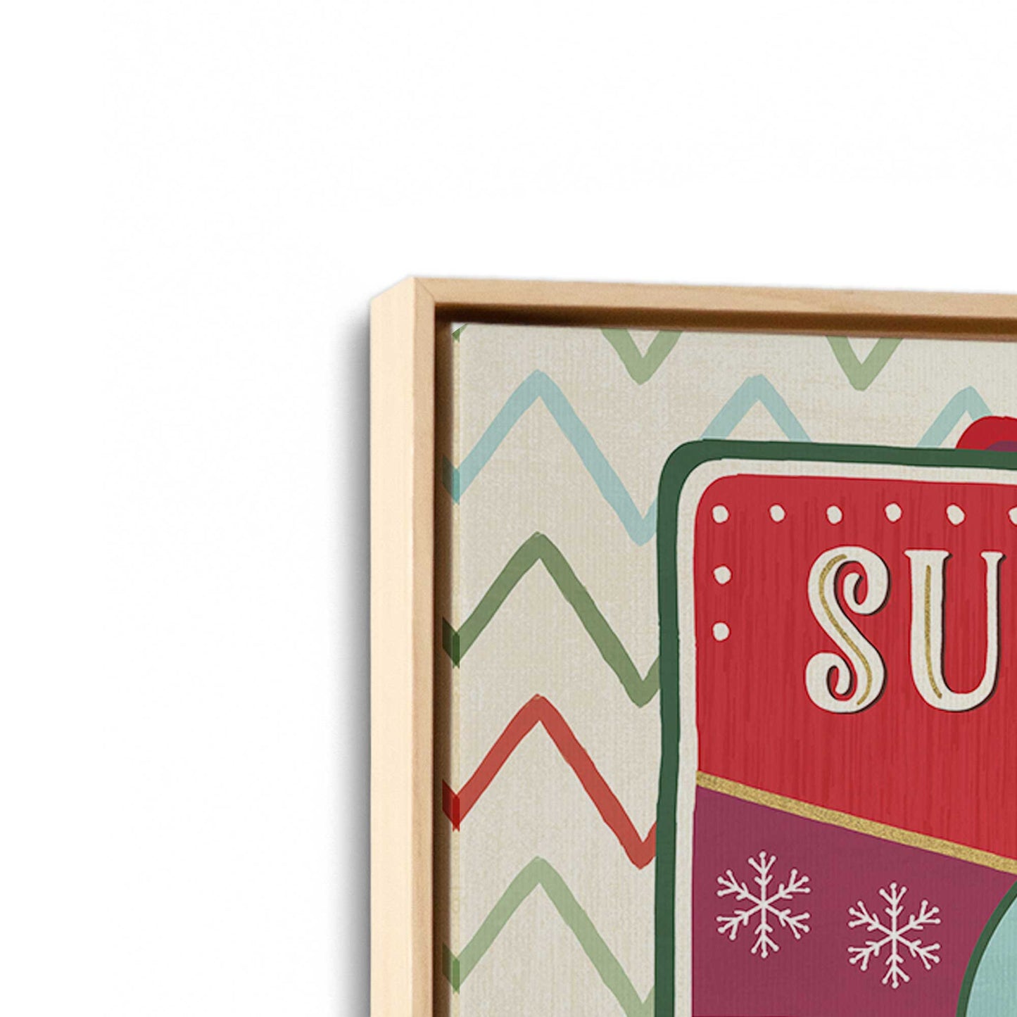 [Color:American Maple], Picture of art in a American Maple frame at an angle