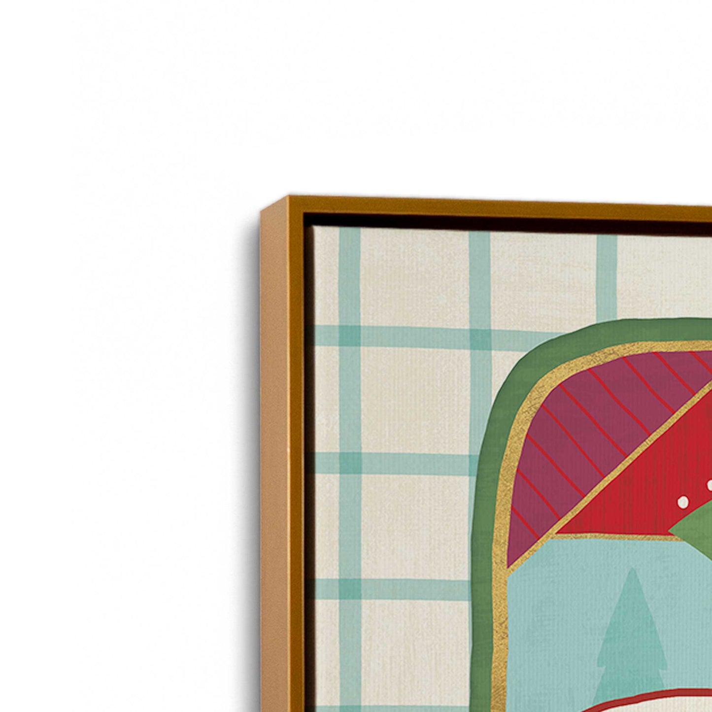 [Color:Polished Gold], Picture of art in a Polished Gold frame at an angle