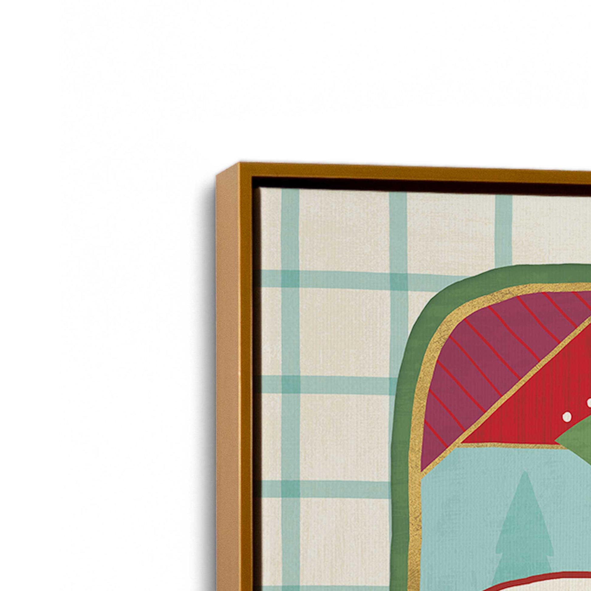 [Color:Polished Gold], Picture of art in a Polished Gold frame at an angle