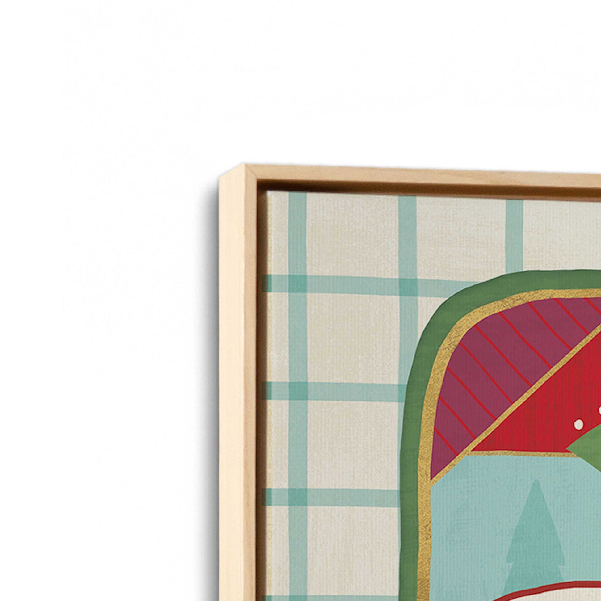 [Color:American Maple], Picture of art in a American Maple frame at an angle