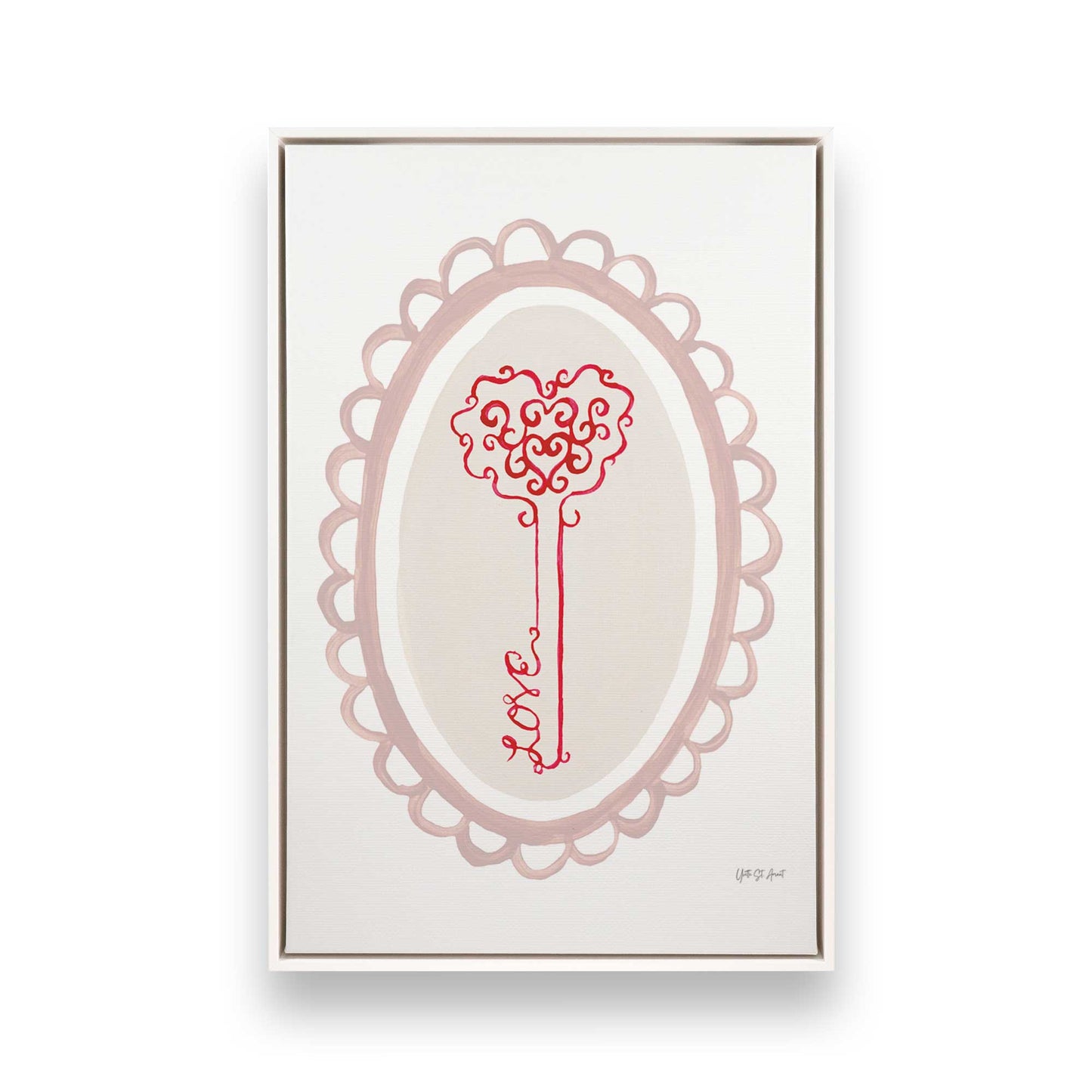 [Color:Opaque White], Picture of art in a White frame