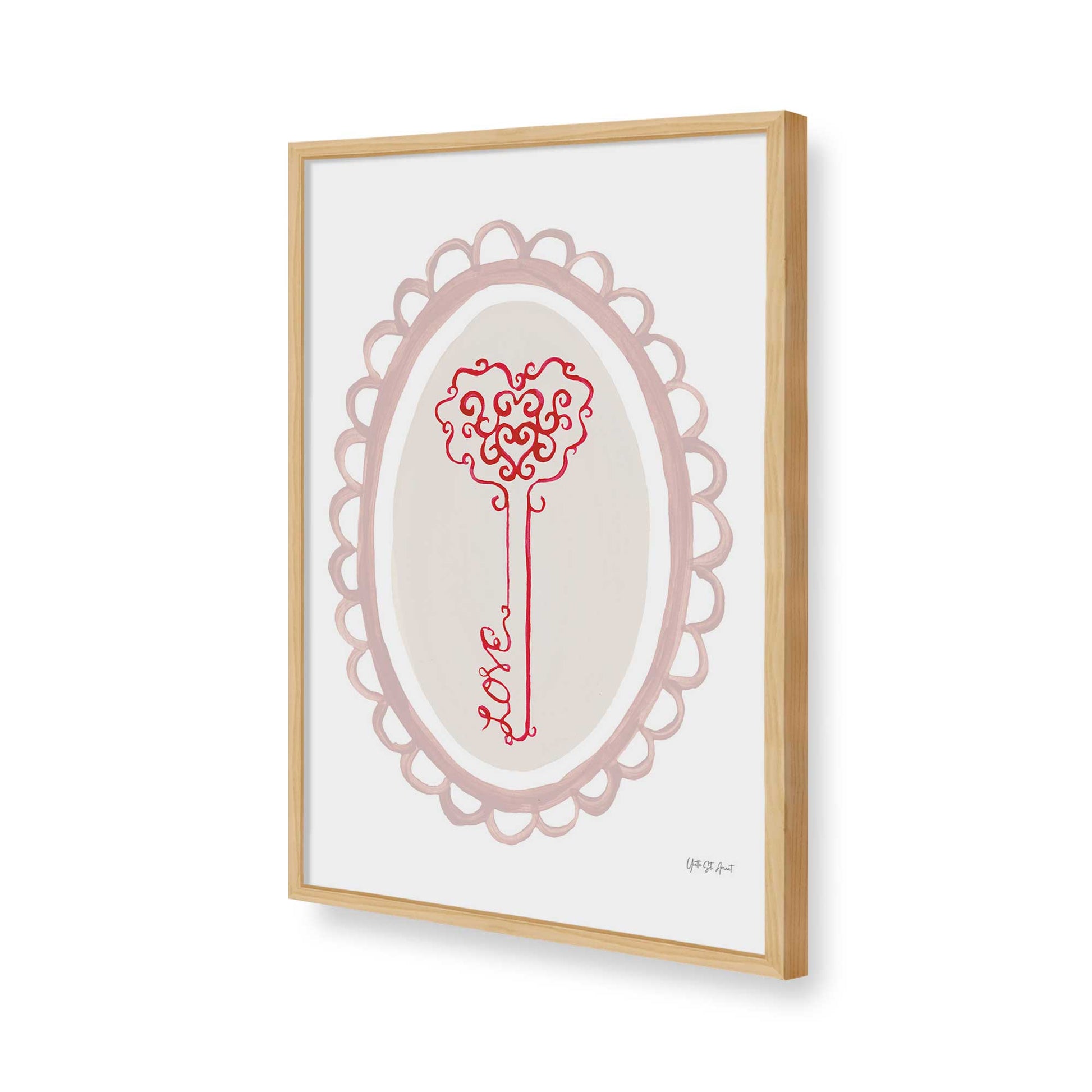 [Color:American Maple], Picture of art in a American Maple frame of the corner