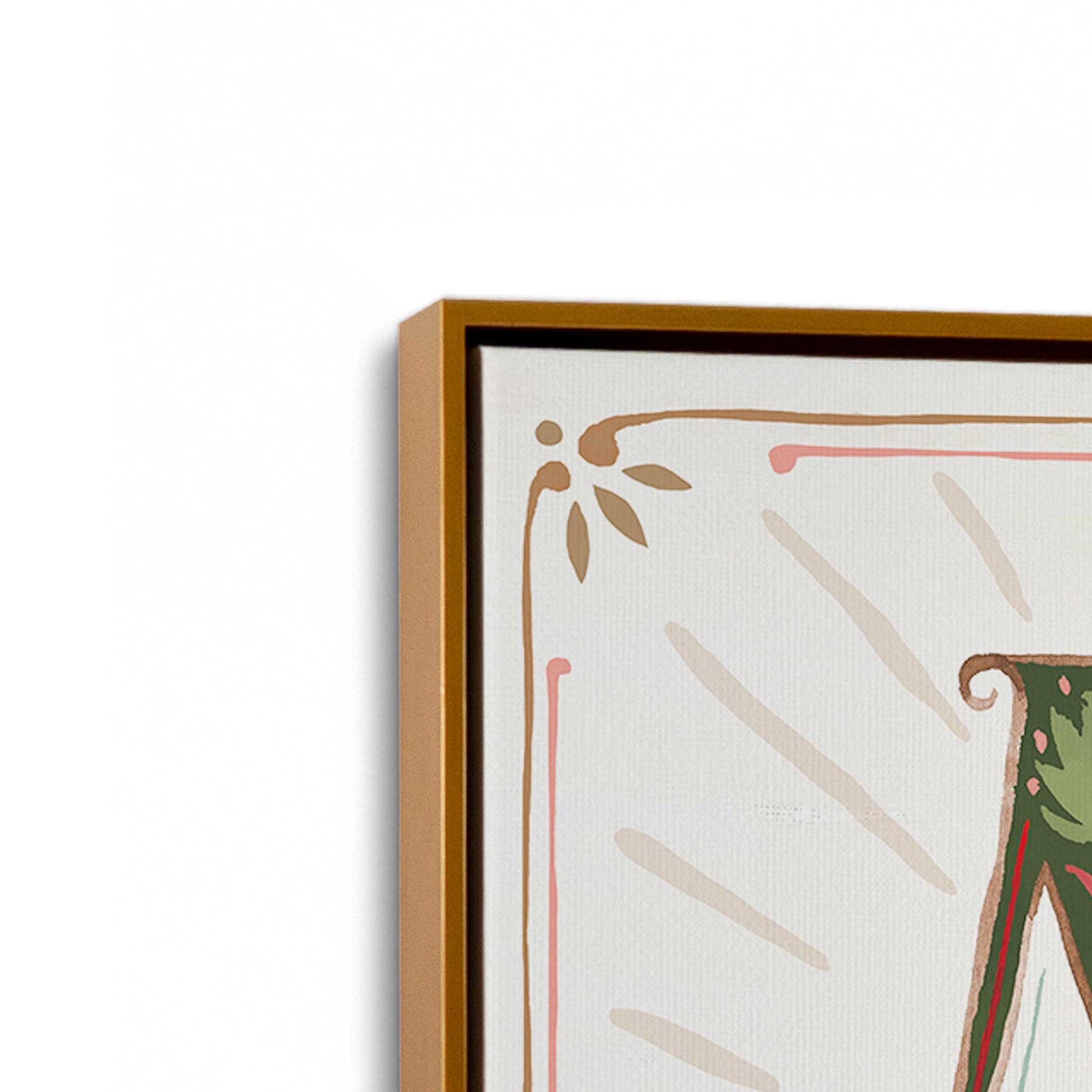 [Color:Polished Gold], Picture of art in a Polished Gold frame at an angle