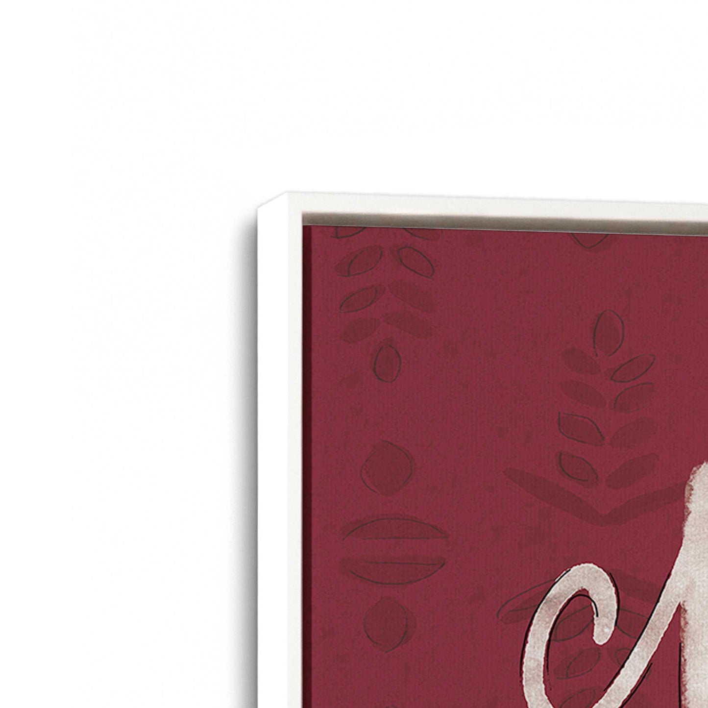 [Color:Opaque White], Picture of art in a White frame at an angle