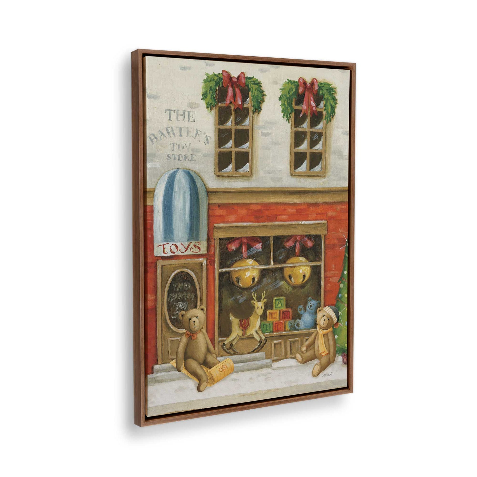 [Color:Walnut], Picture of the corner of the art