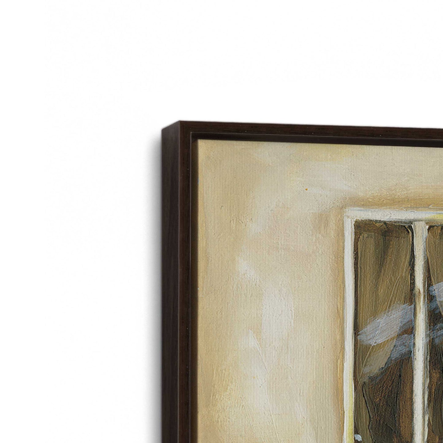 [Color:Espresso], Picture of art in a Espresso frame at an angle