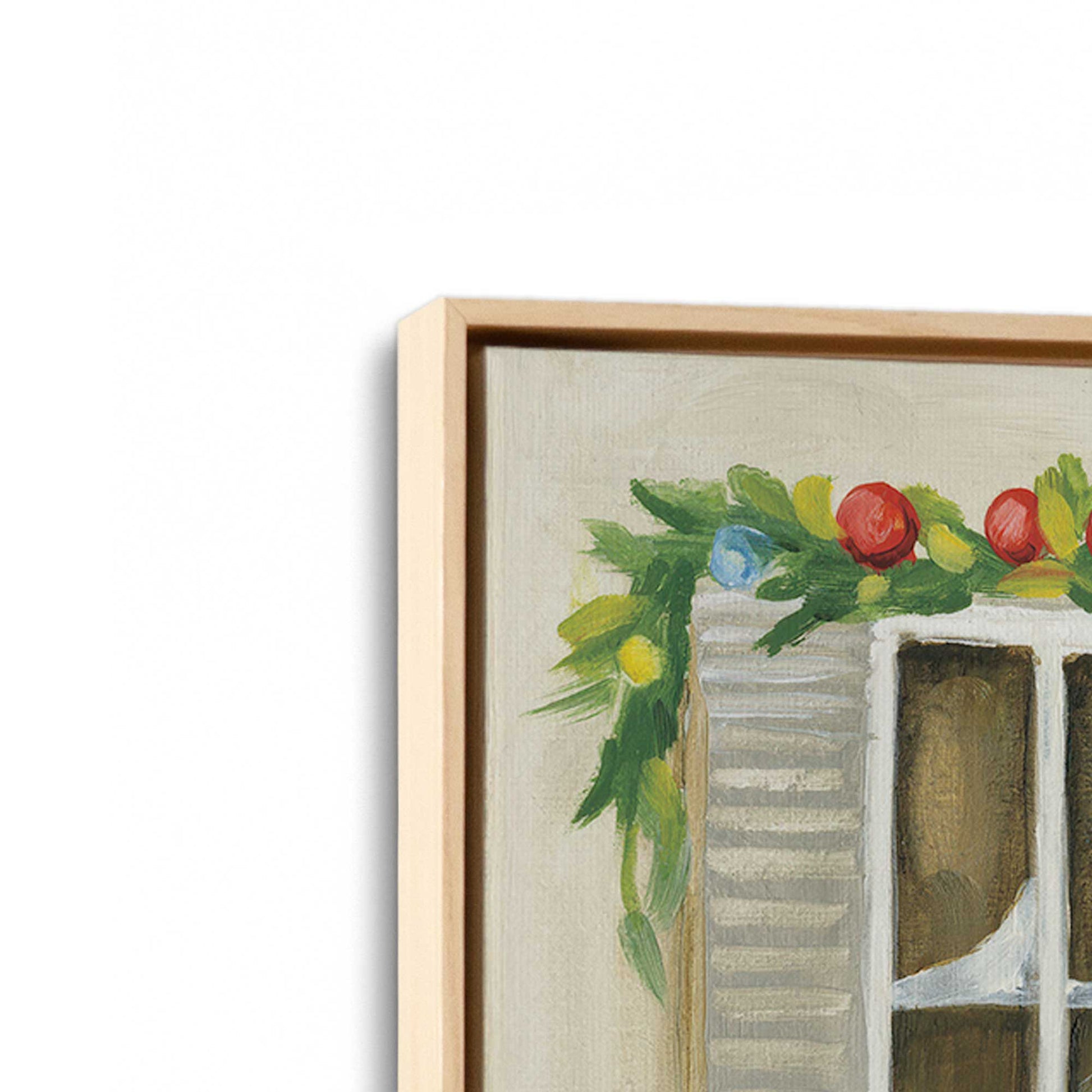 [Color:American Maple], Picture of art in a American Maple frame at an angle