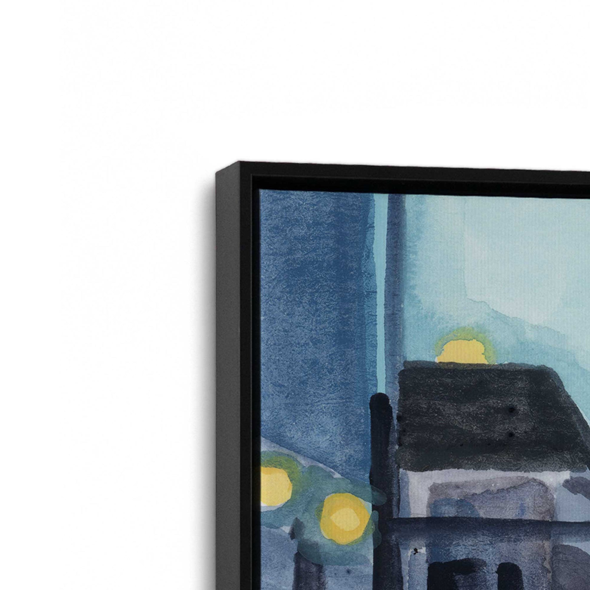 [Color:Satin Black], Picture of art in a Satin Black frame at an angle