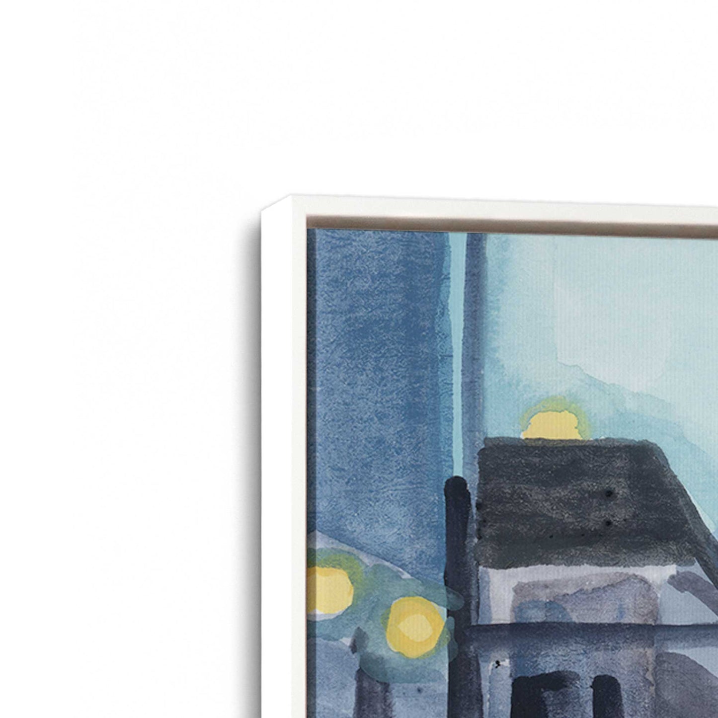 [Color:Opaque White], Picture of art in a White frame at an angle