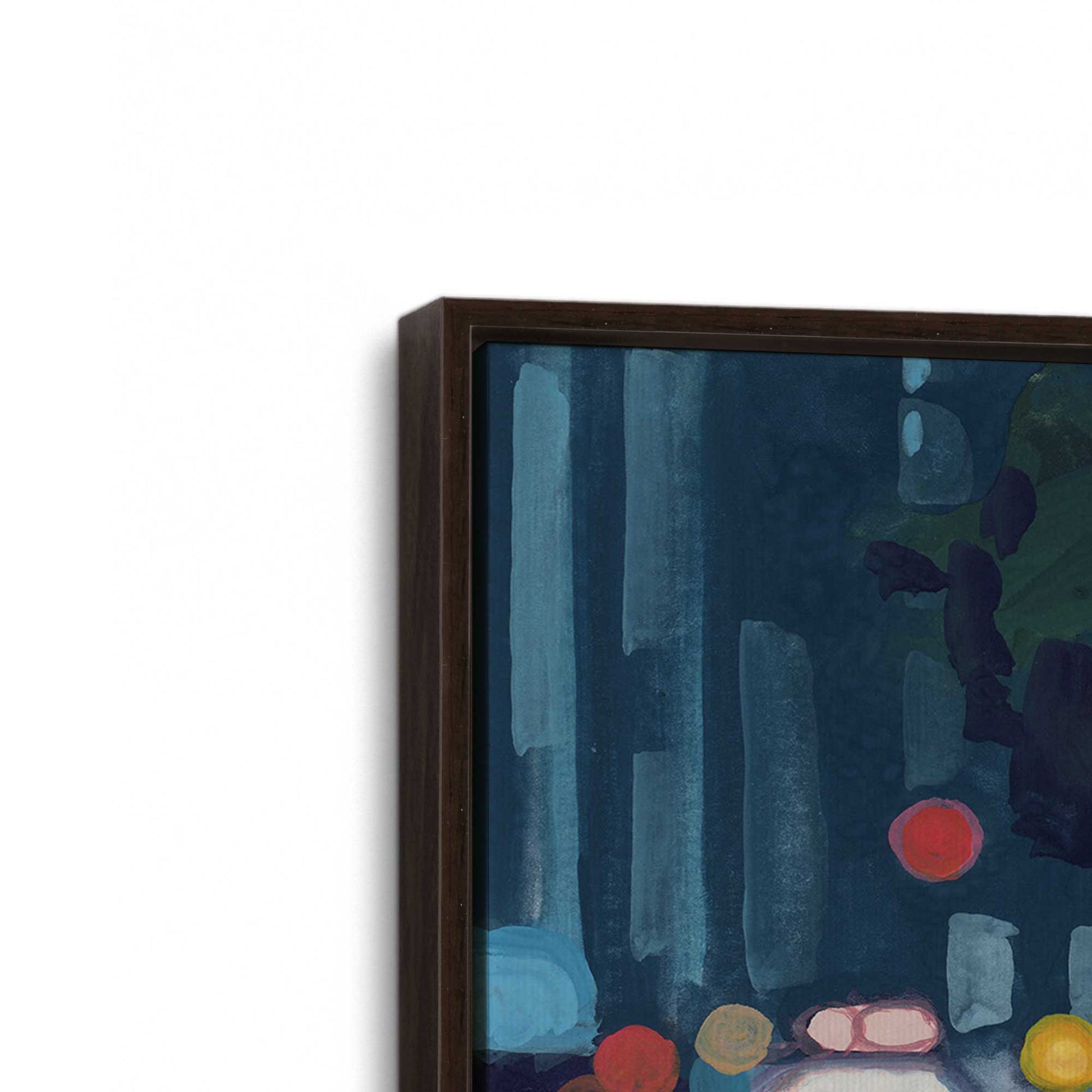 [Color:Espresso], Picture of art in a Espresso frame at an angle