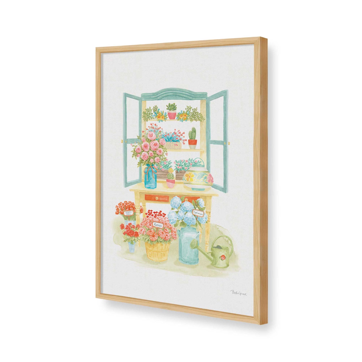 [Color:American Maple], Picture of art in a American Maple frame of the corner