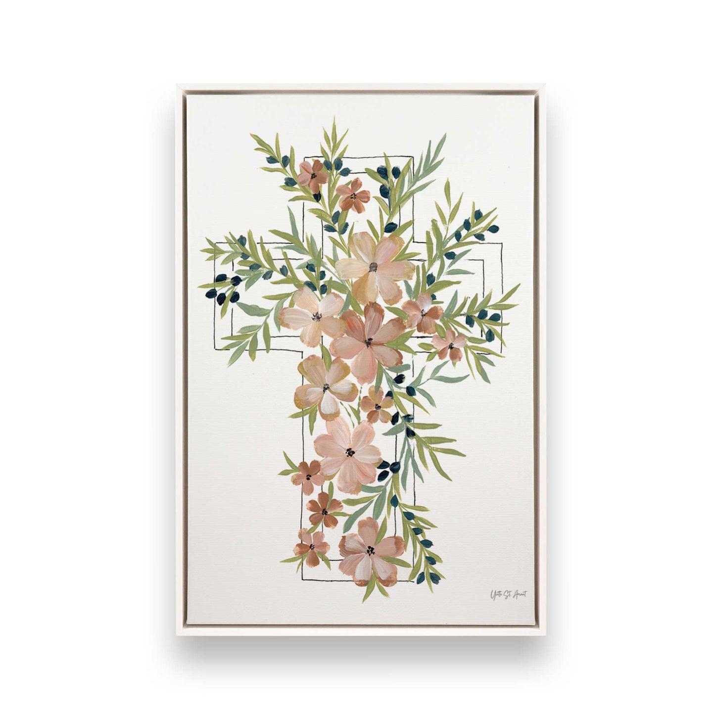 [Color:Opaque White], Picture of art in a White frame