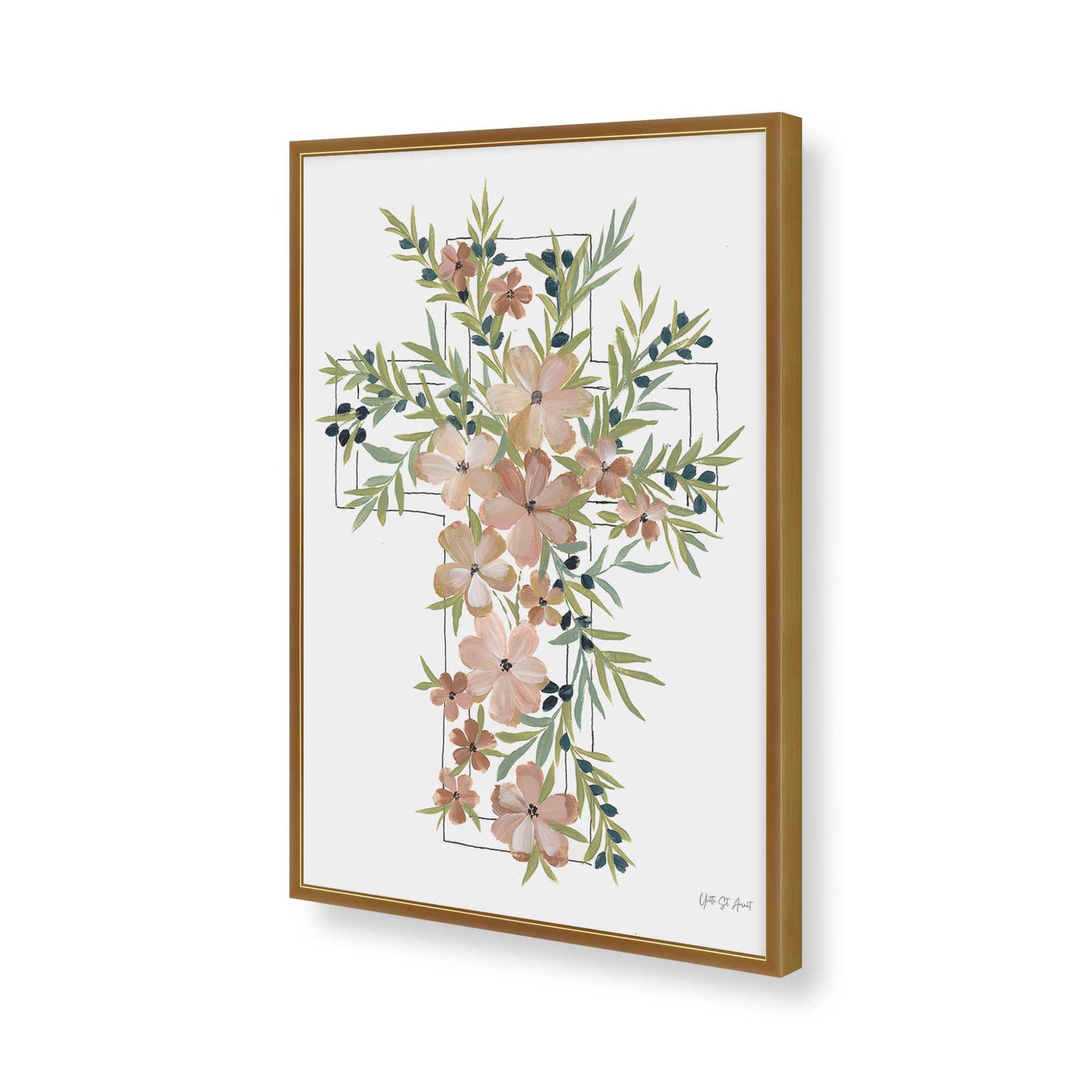 [Color:Polished Gold], Picture of art in a Polished Gold frame of the corner