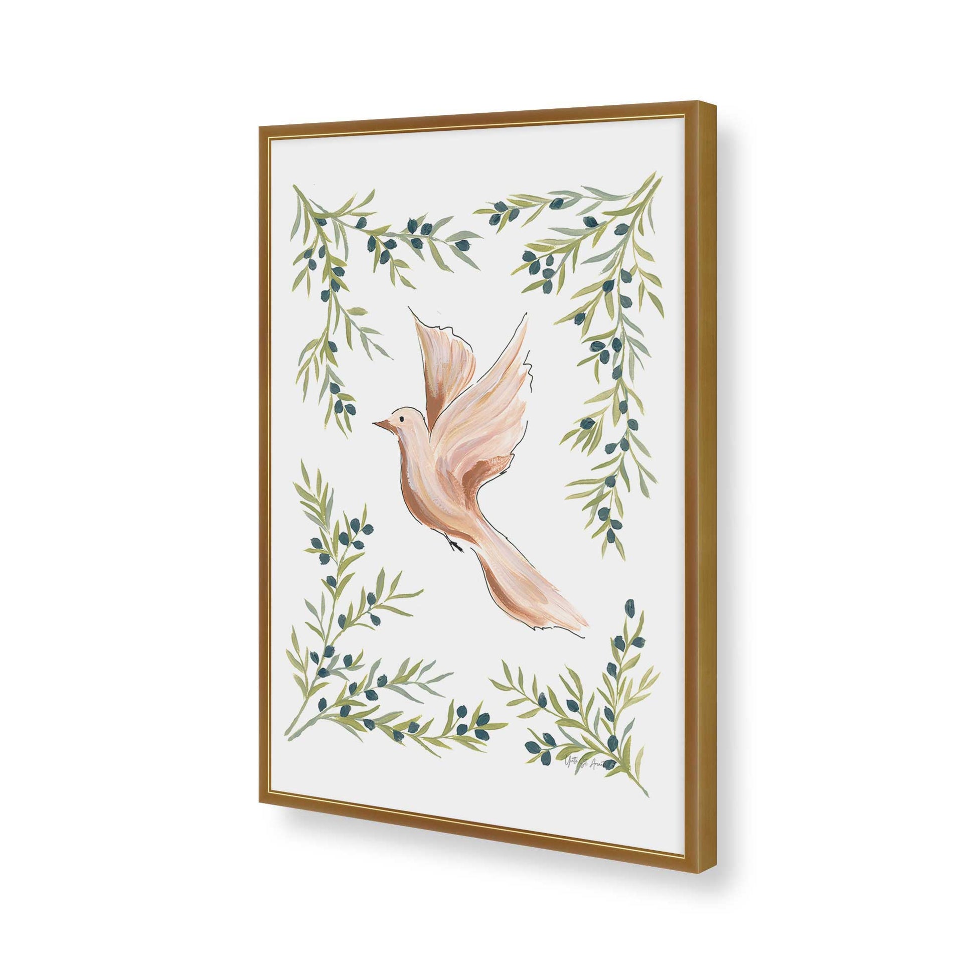 [Color:Polished Gold], Picture of art in a Polished Gold frame of the corner