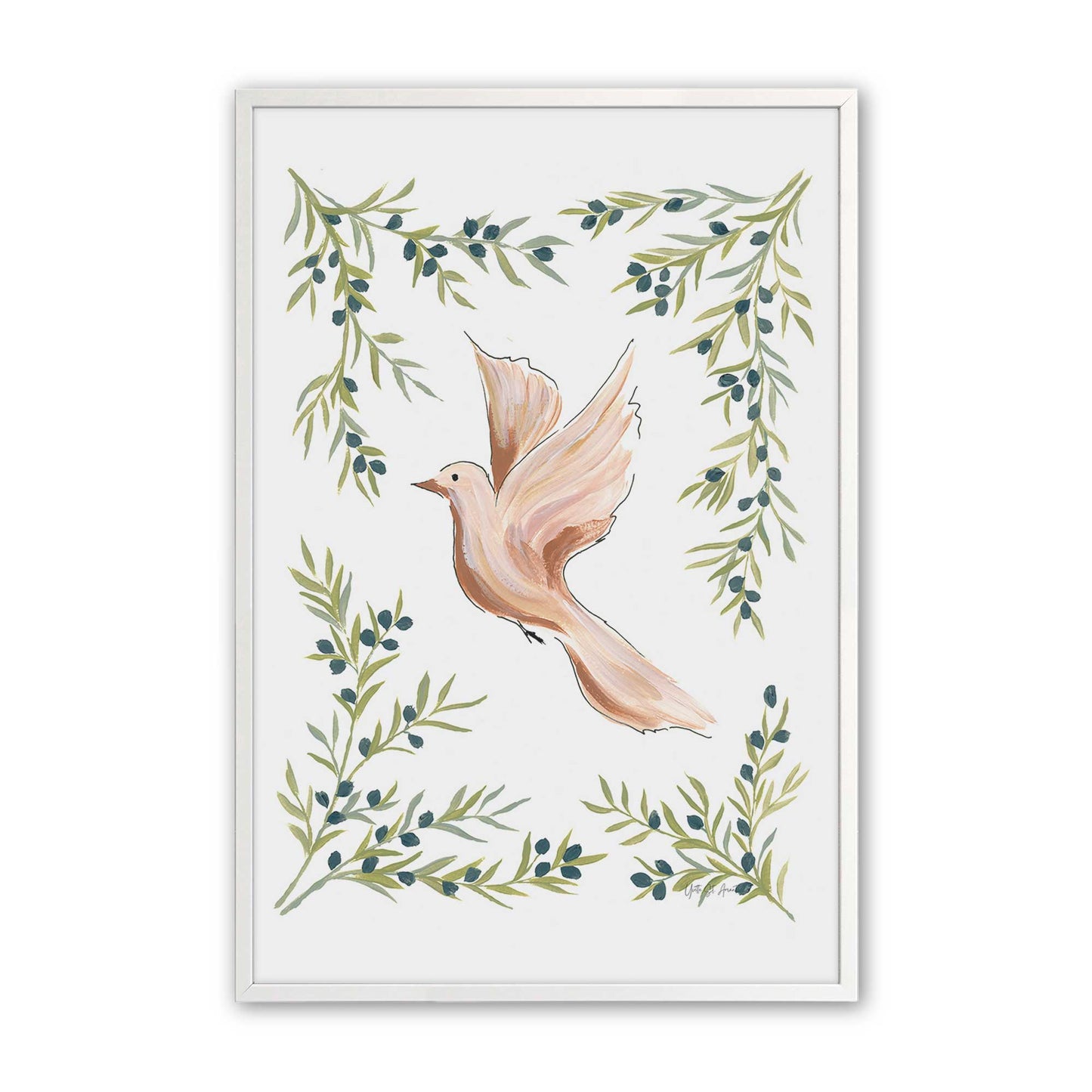 [Color:Opaque White], Picture of art in a Opaque White frame