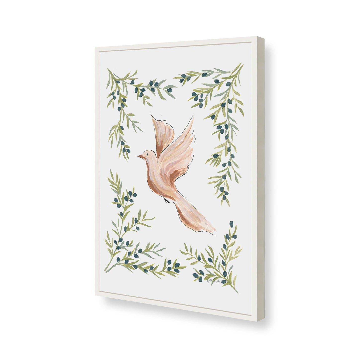 [Color:Opaque White], Picture of art in a Opaque White frame of the corner