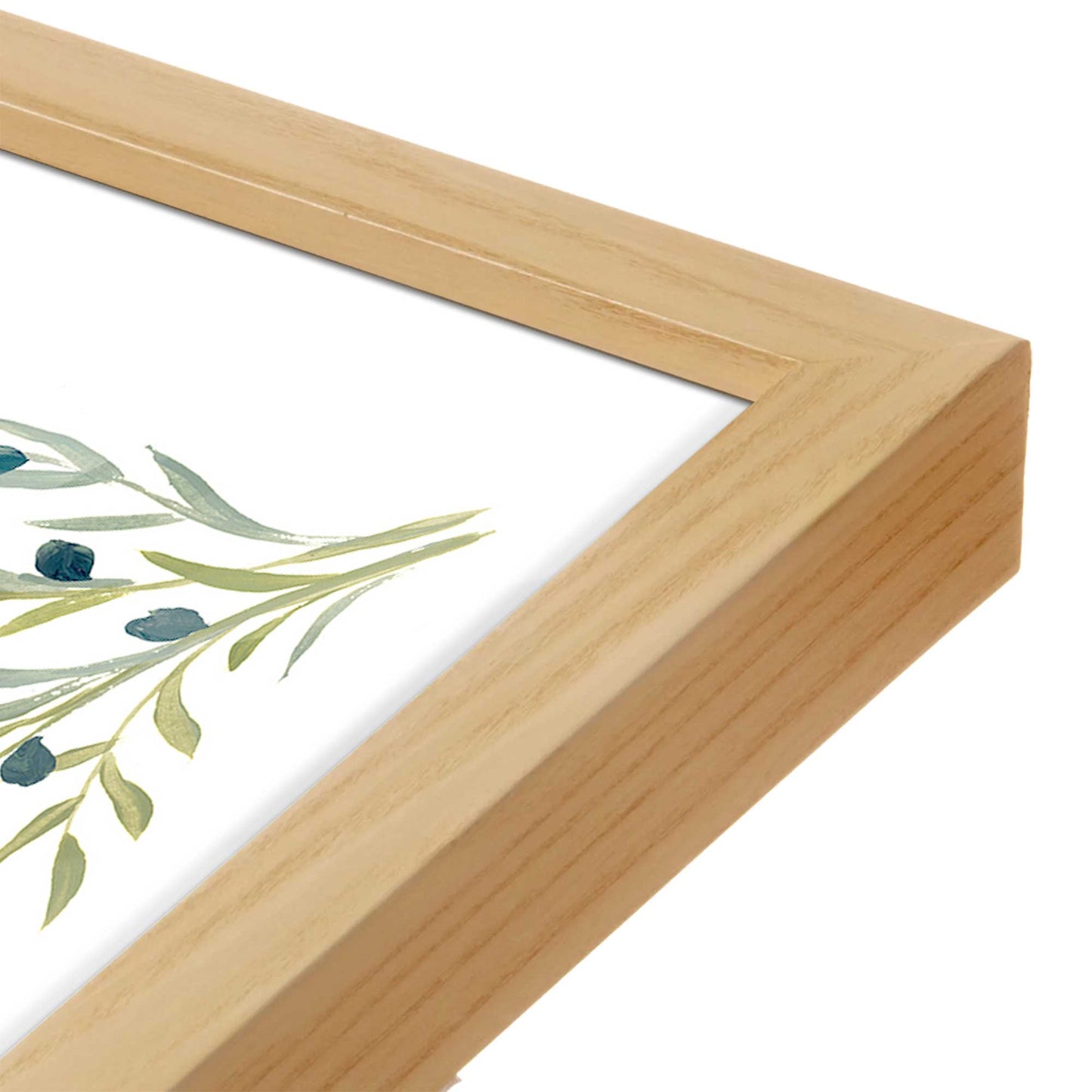 [Color:American Maple], Picture of art in a American Maple frame at an angle